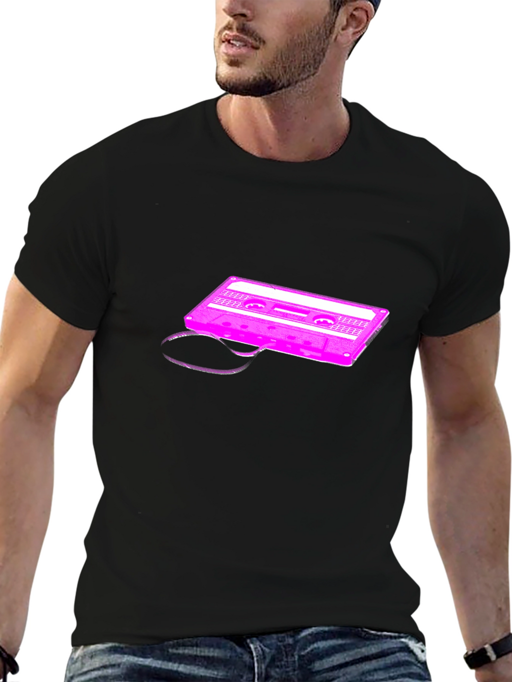 Retro Cassette Graphic Tee - Black