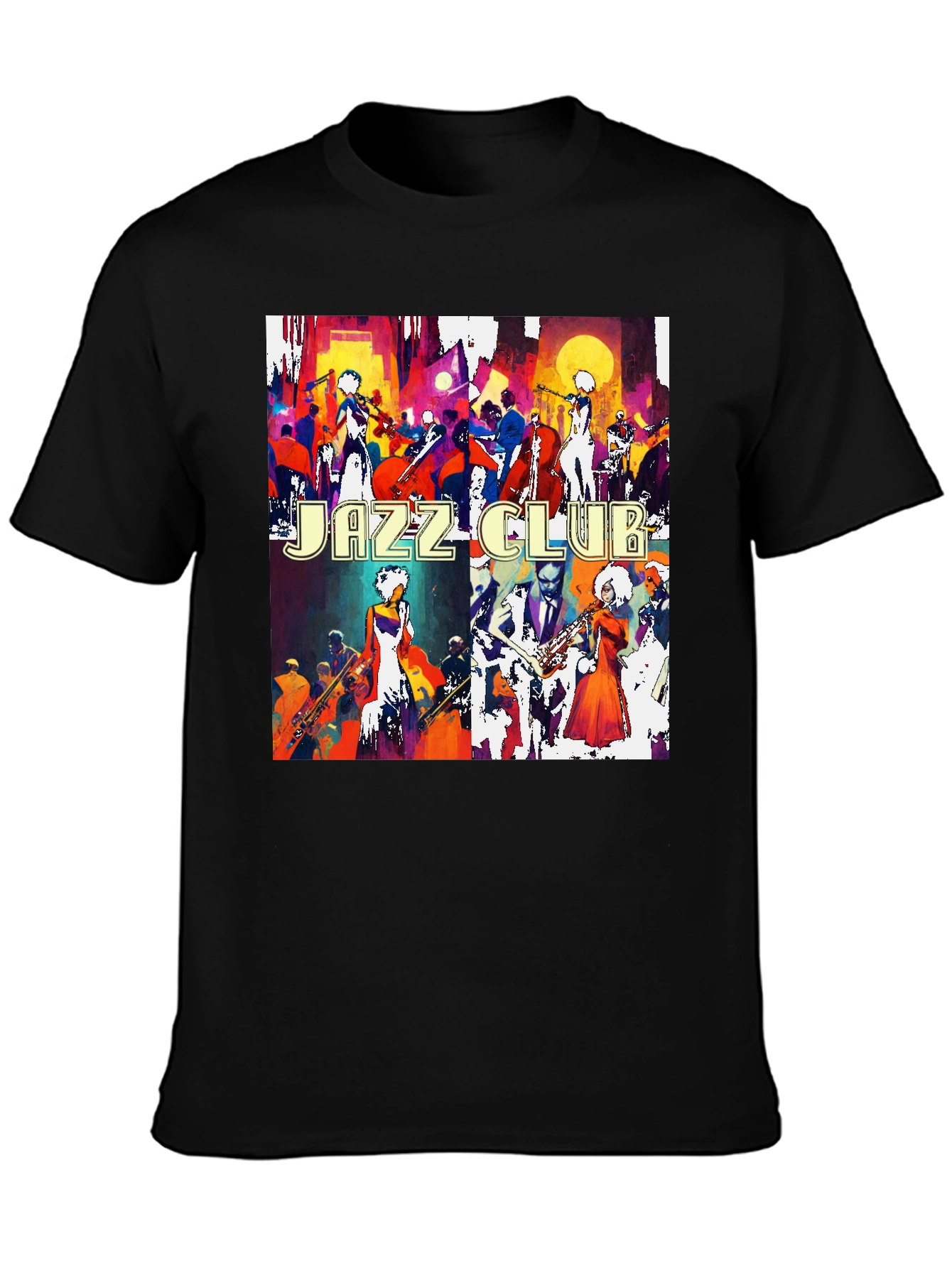 Jazz Club Tee - Artistic Graphic Print T-Shirt