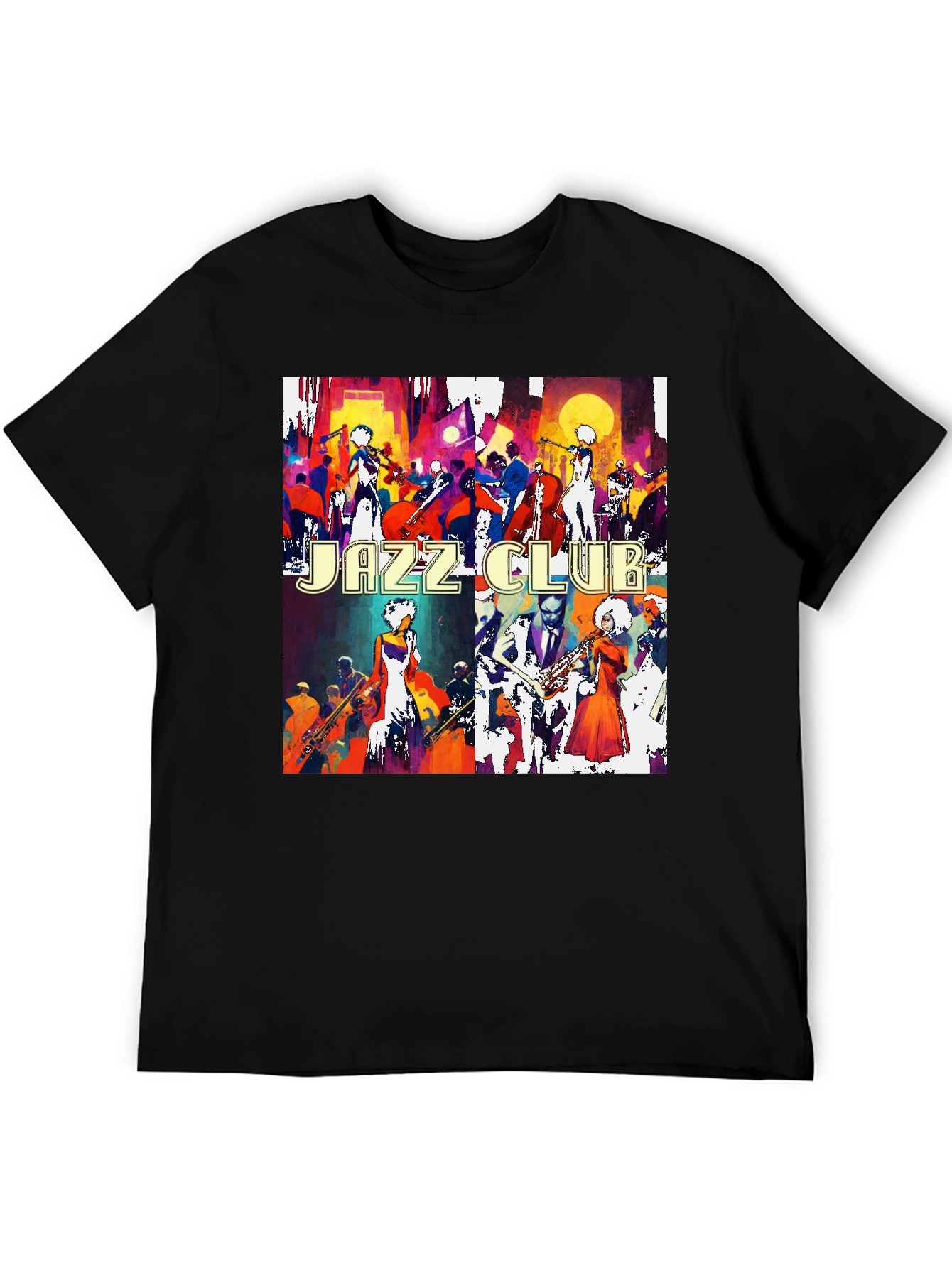 Jazz Club Tee - Artistic Graphic Print T-Shirt
