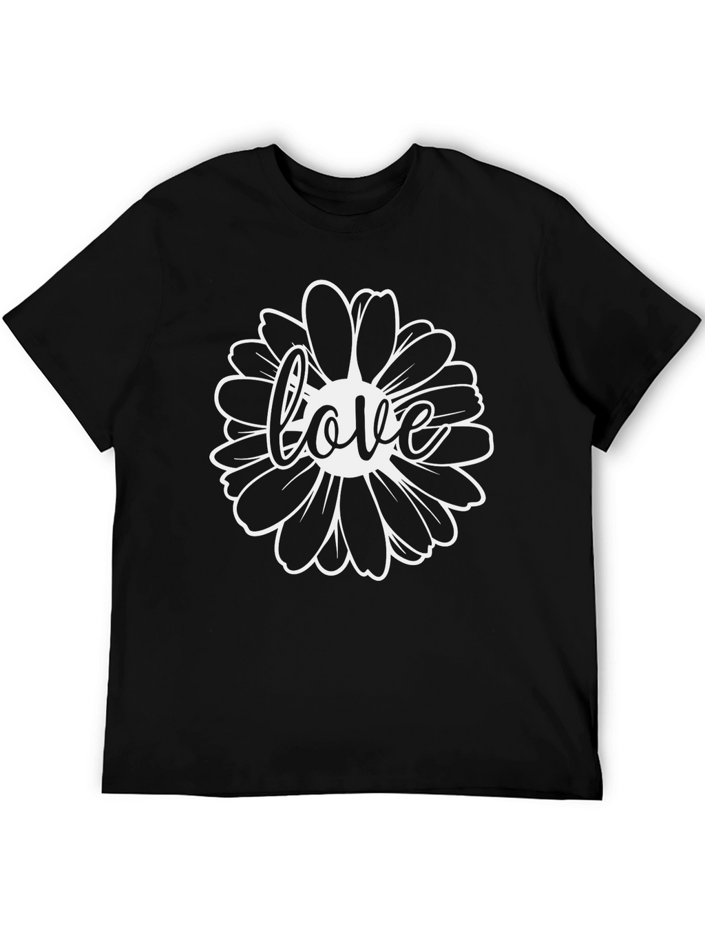 Love Daisy Graphic Black Tee