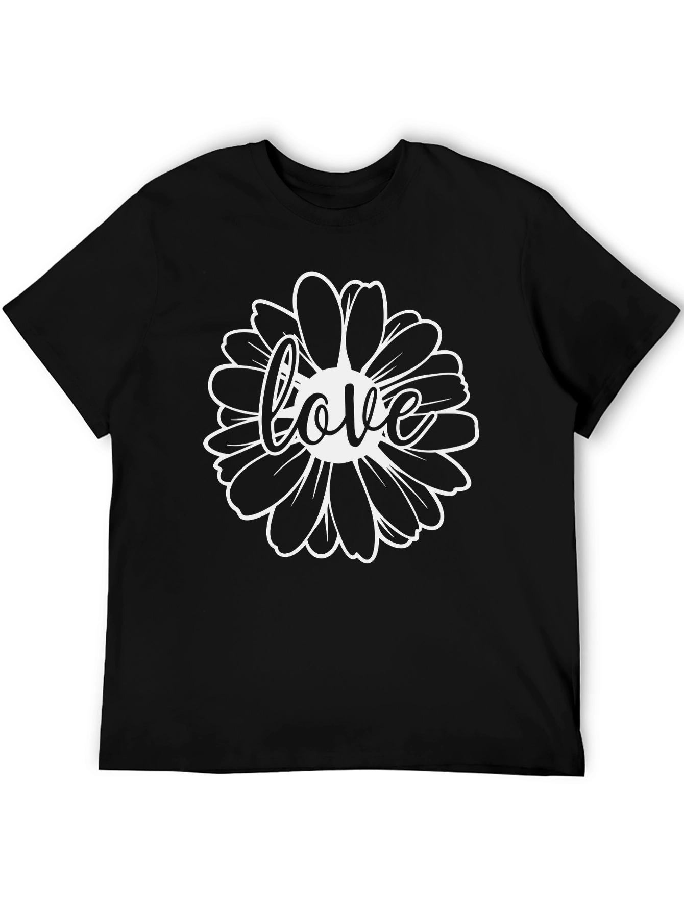 Love Daisy Graphic Black Tee