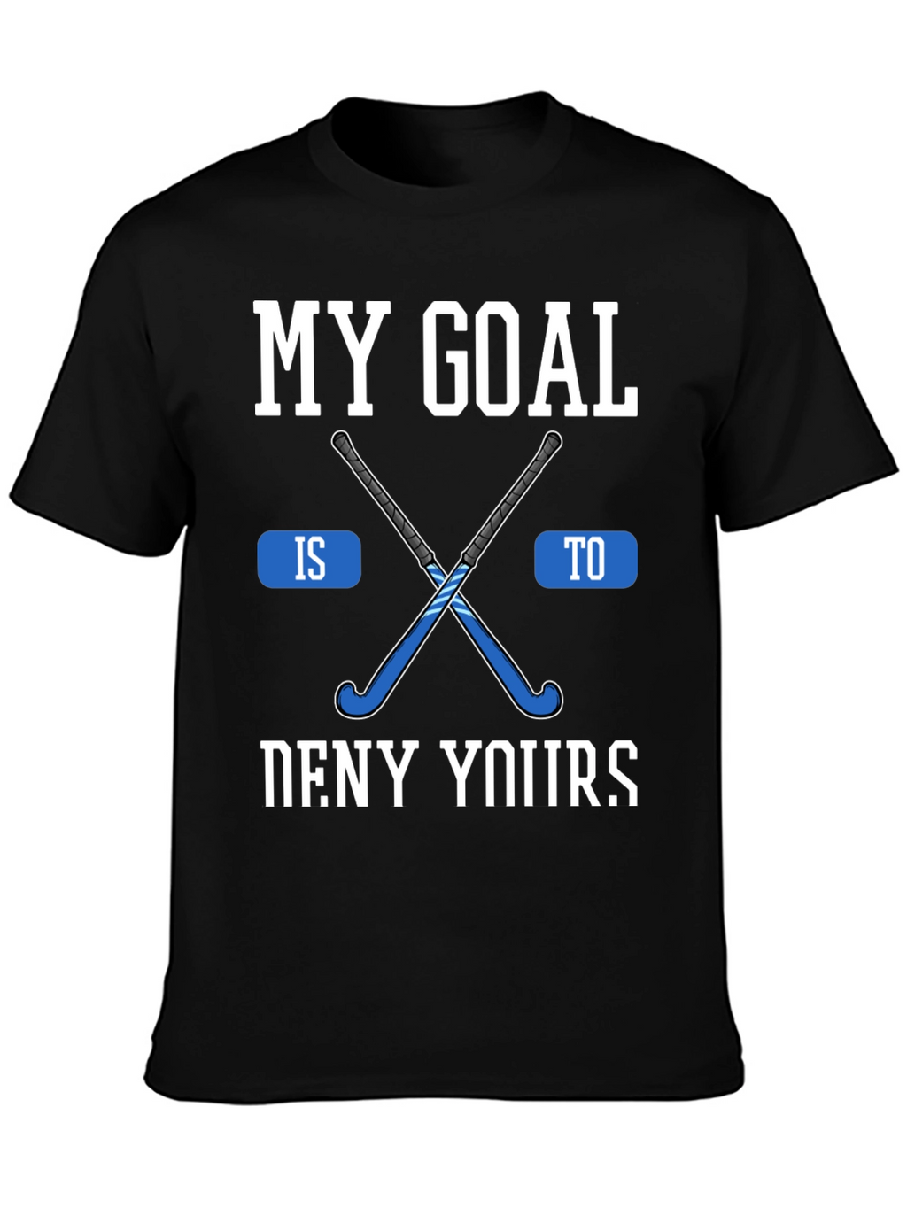 Hockey Goal Graphic Tee - Black Cotton