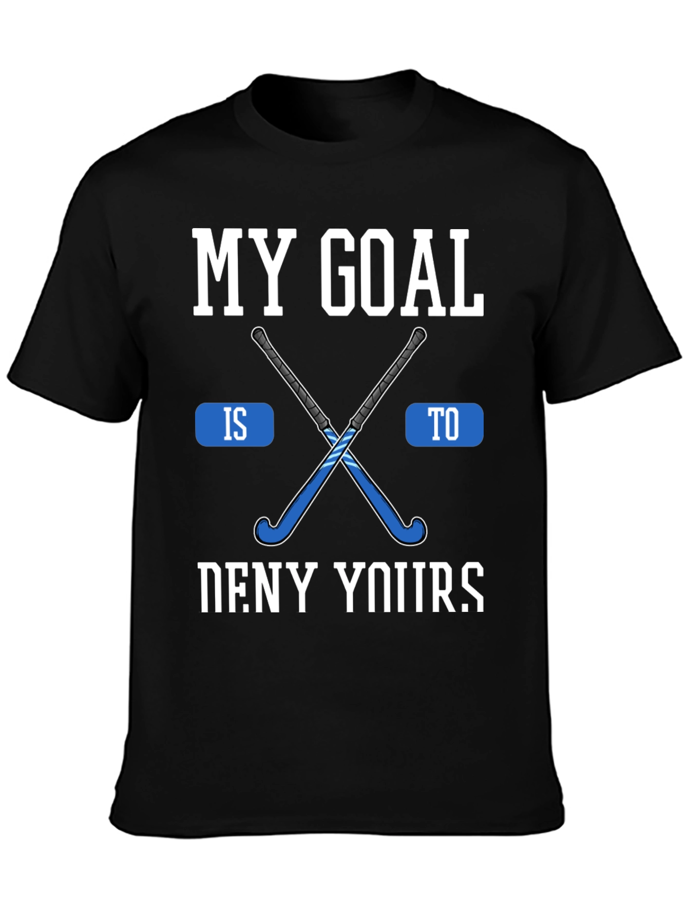 Hockey Goal Graphic Tee - Black Cotton