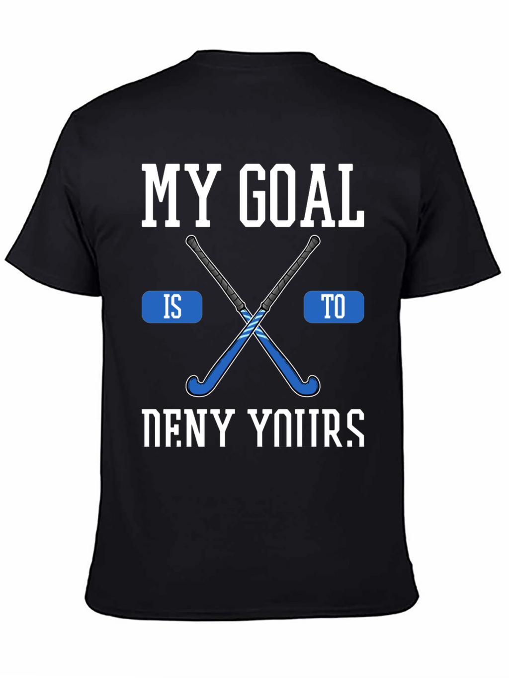 Hockey Goal Graphic Tee - Black Cotton