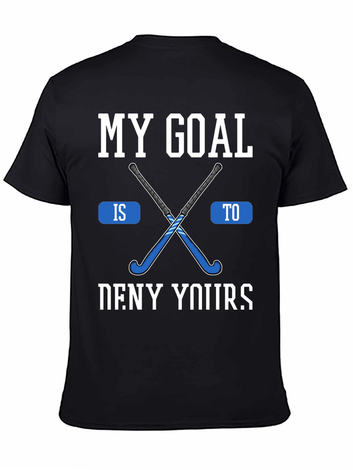 Hockey Goal Graphic Tee - Black Cotton