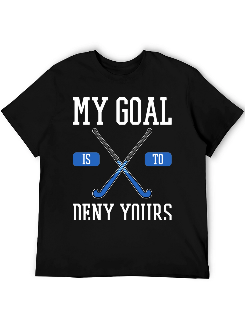 Hockey Goal Graphic Tee - Black Cotton
