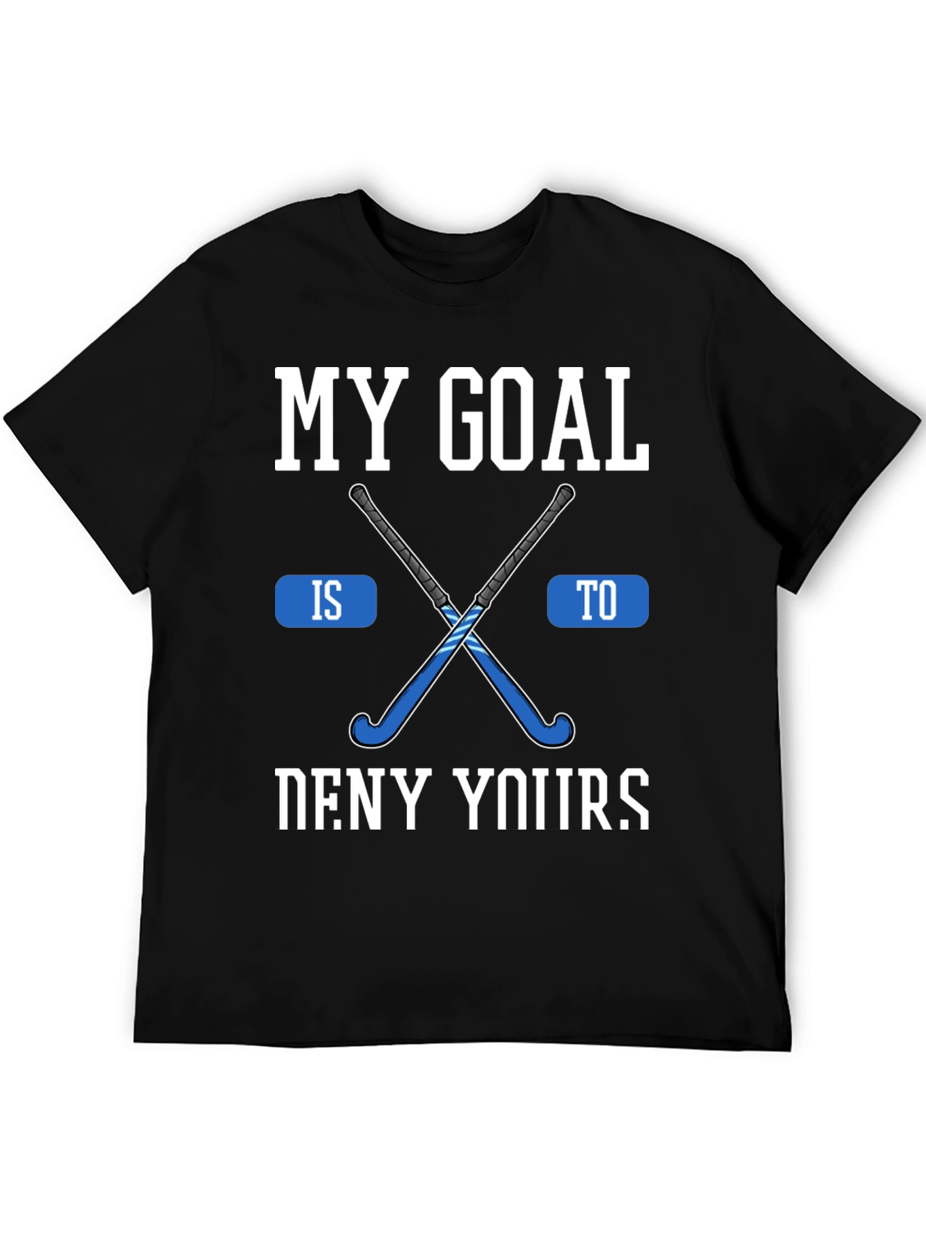 Hockey Goal Graphic Tee - Black Cotton