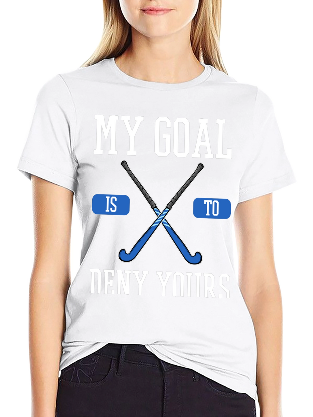 Hockey Goal Graphic Tee - Black Cotton