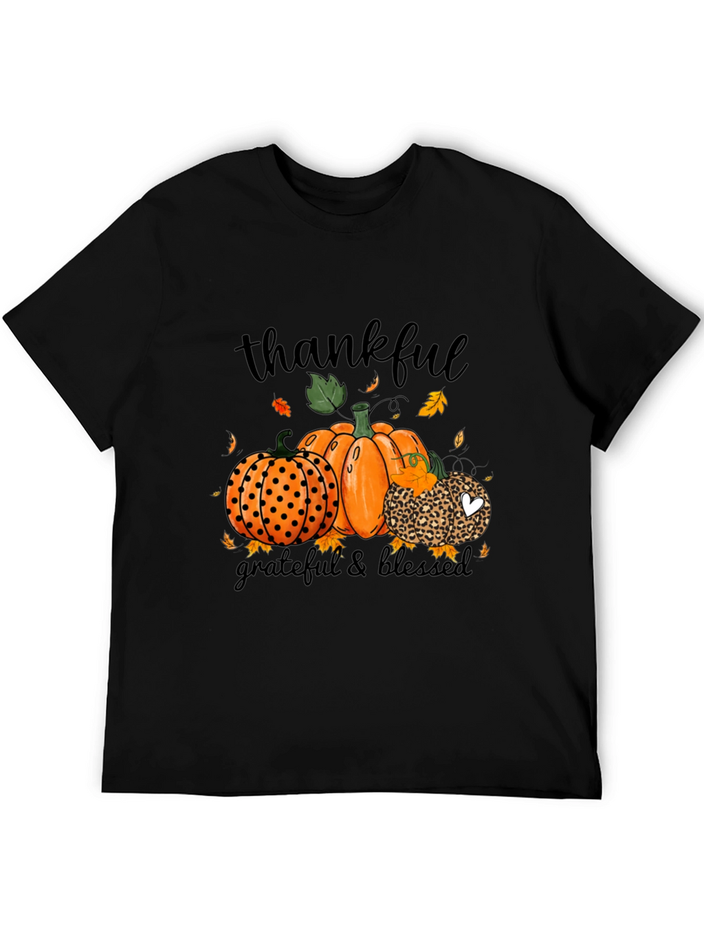 Thankful Grateful Blessed Pumpkin Fall T-Shirt