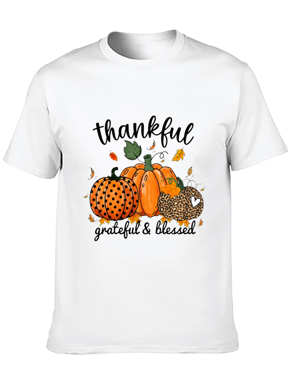 Thankful Grateful Blessed Pumpkin Fall T-Shirt