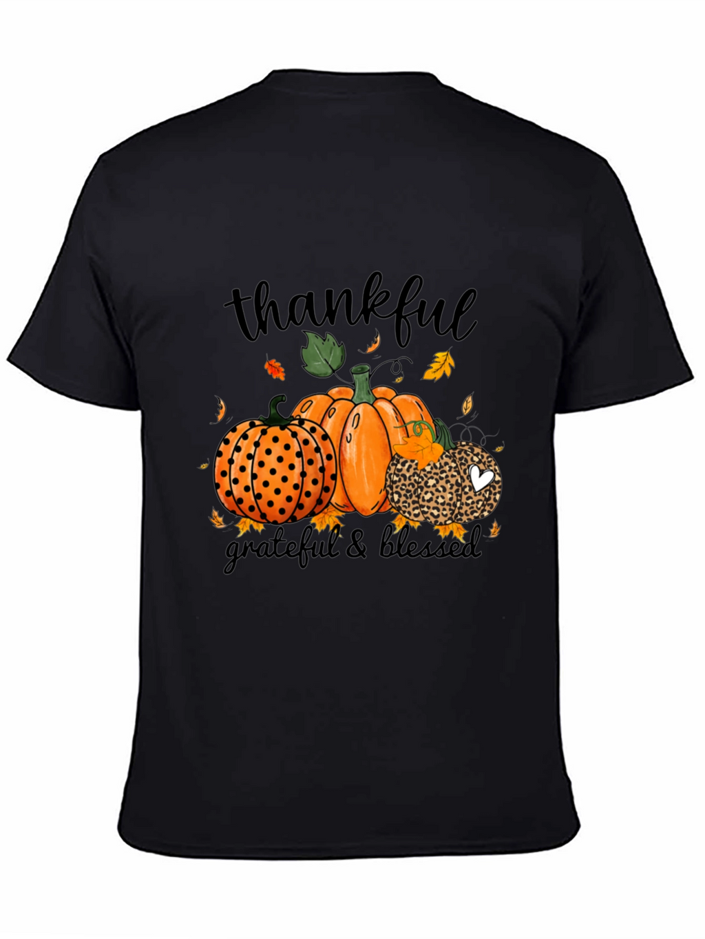 Thankful Grateful Blessed Pumpkin Fall T-Shirt
