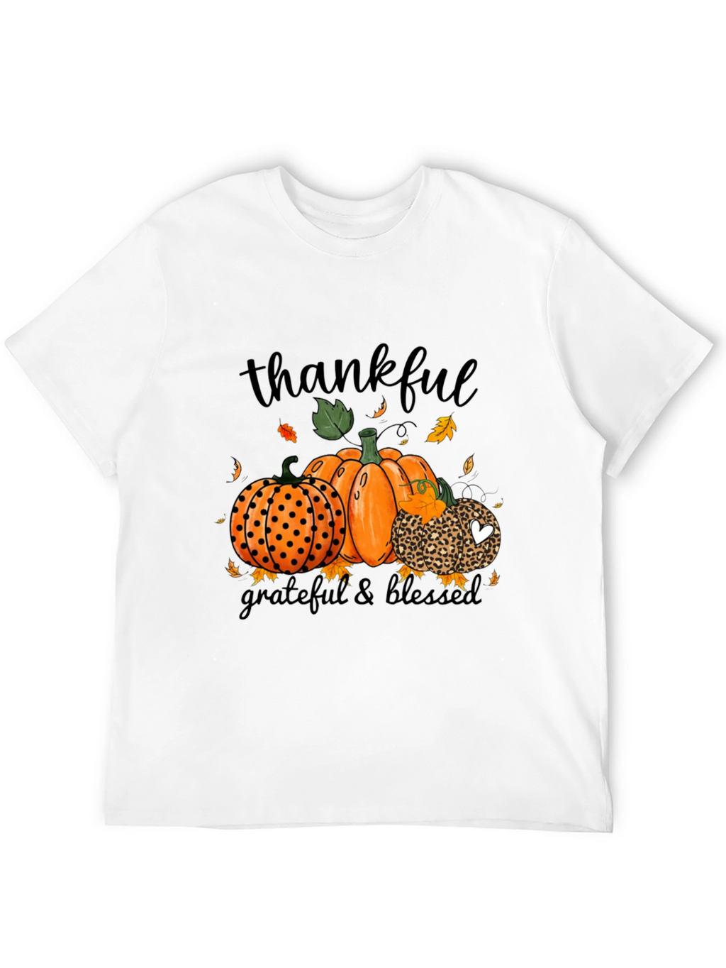 Thankful Grateful Blessed Pumpkin Fall T-Shirt