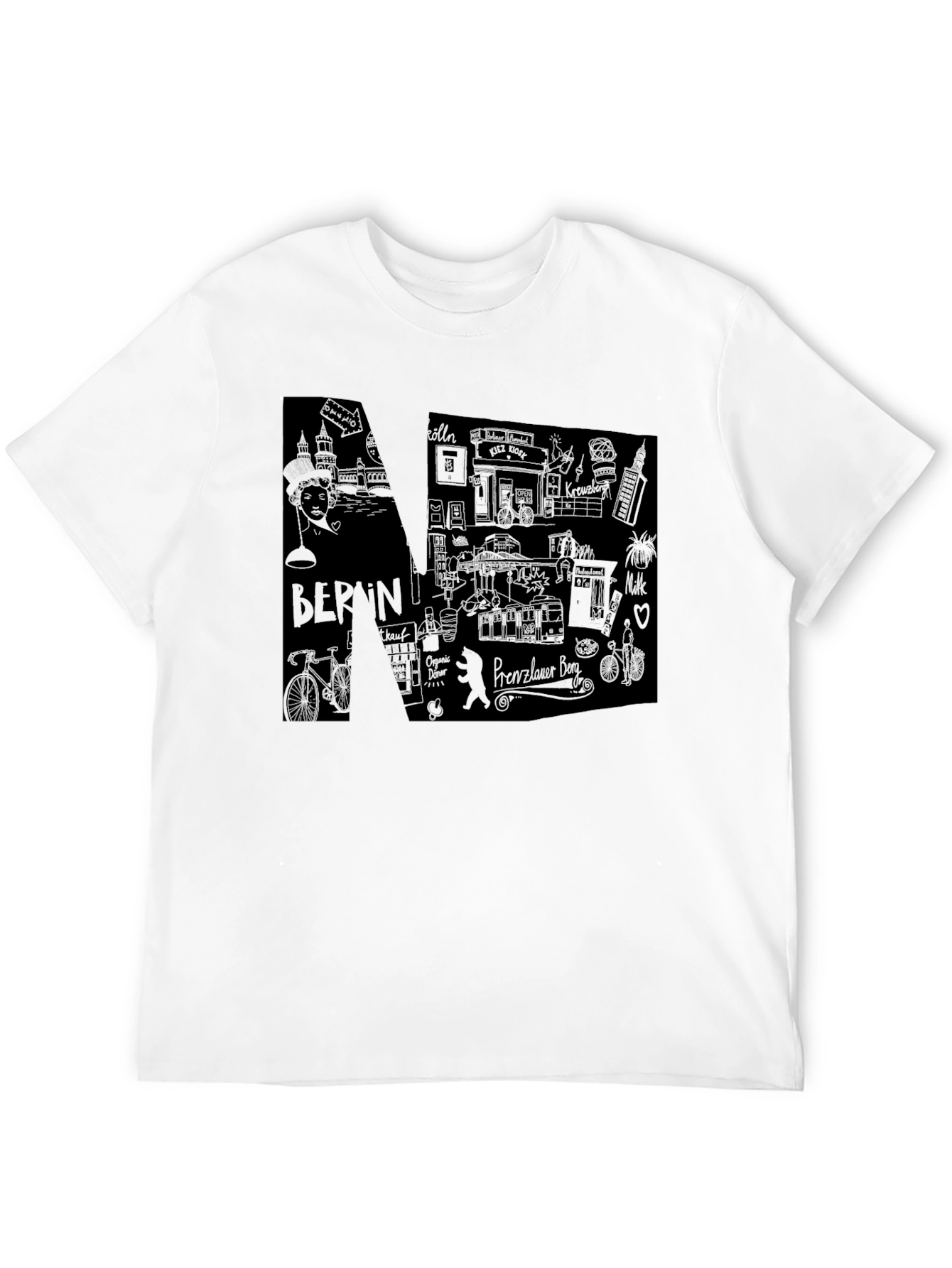 Berlin Sketch Graphic Black T-Shirt