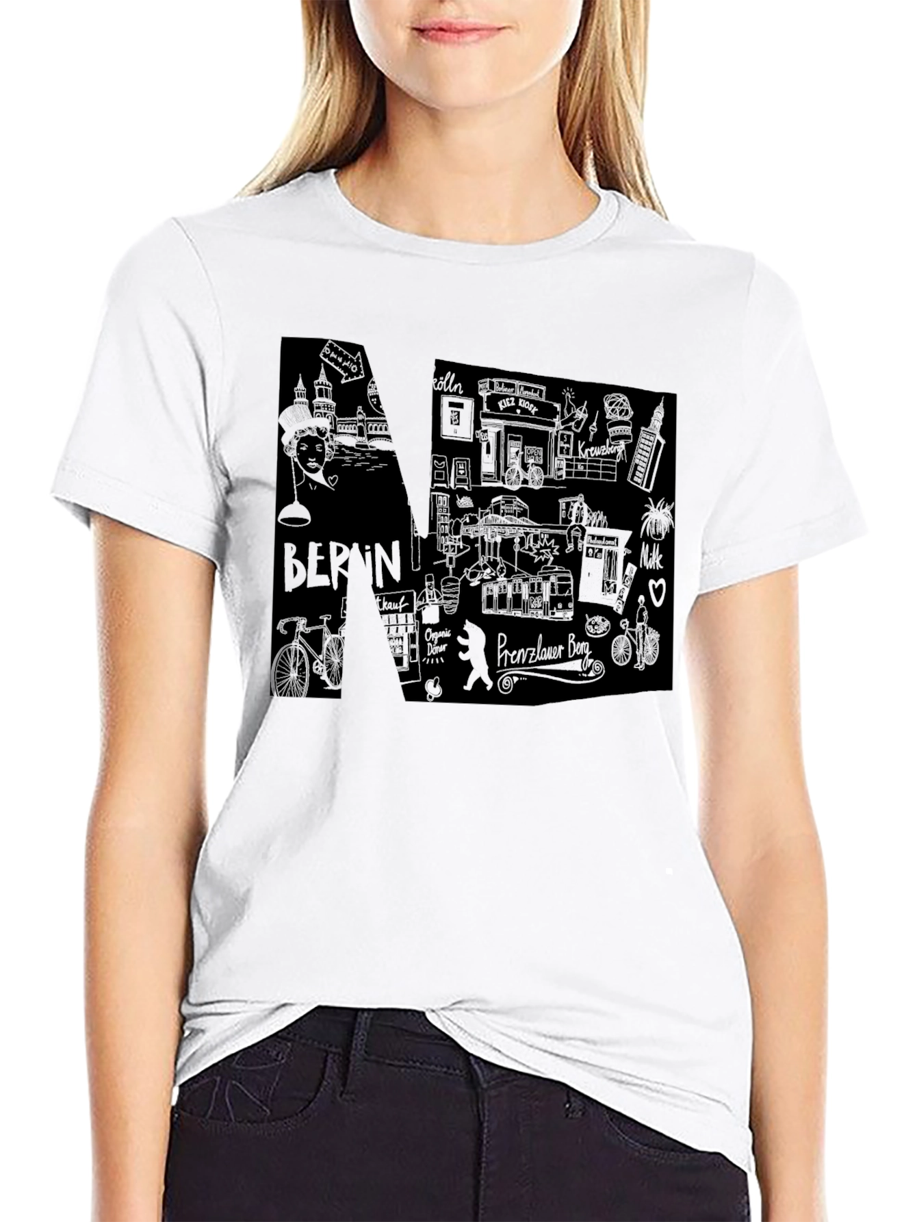 Berlin Sketch Graphic Black T-Shirt