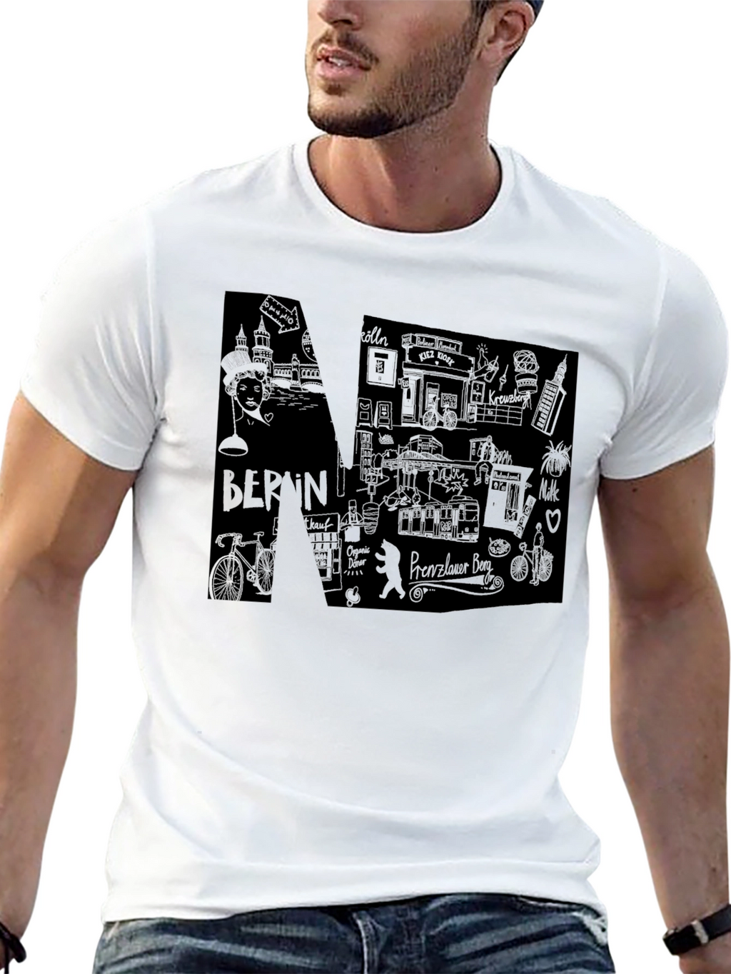 Berlin Sketch Graphic Black T-Shirt