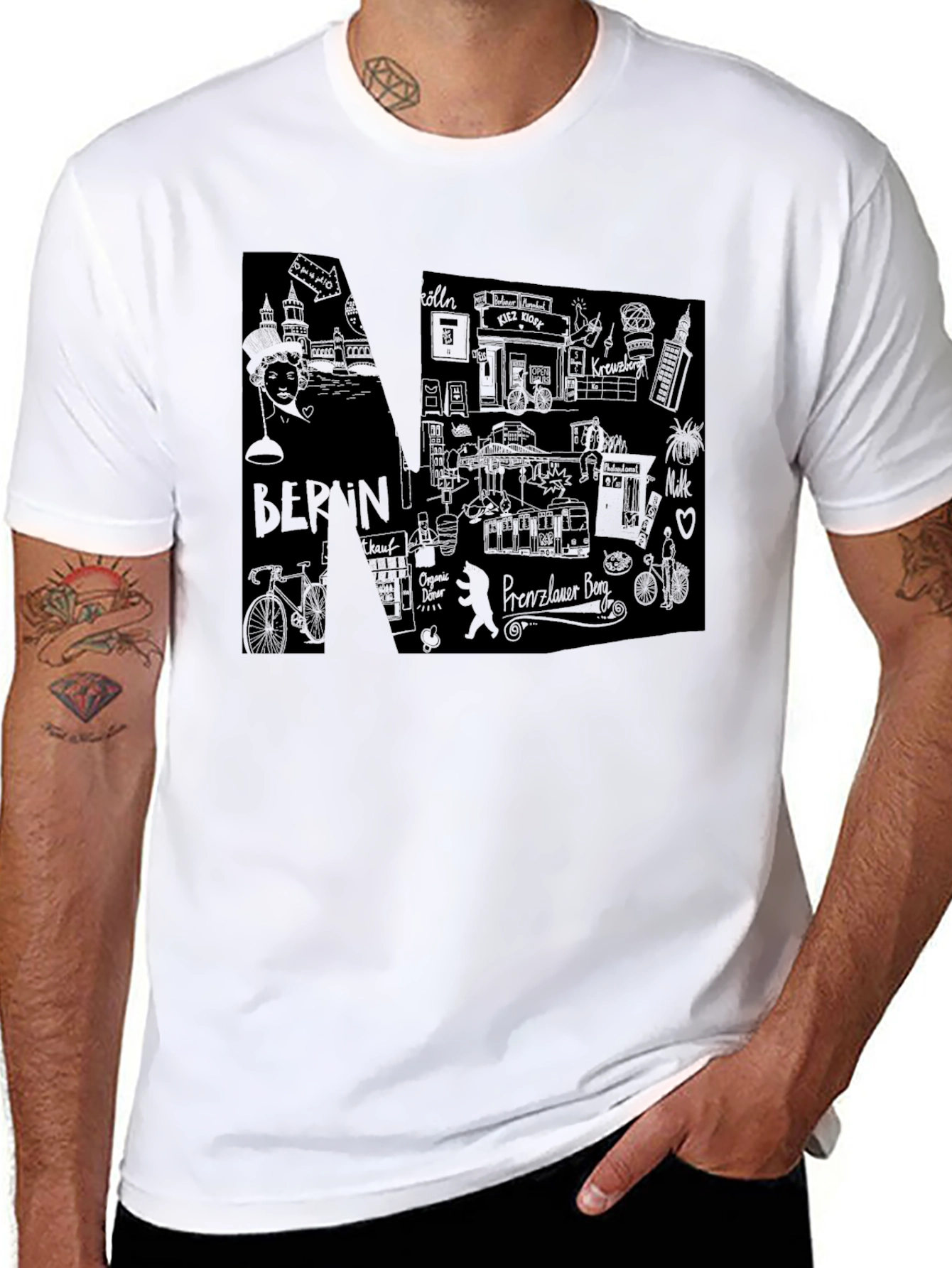 Berlin Sketch Graphic Black T-Shirt