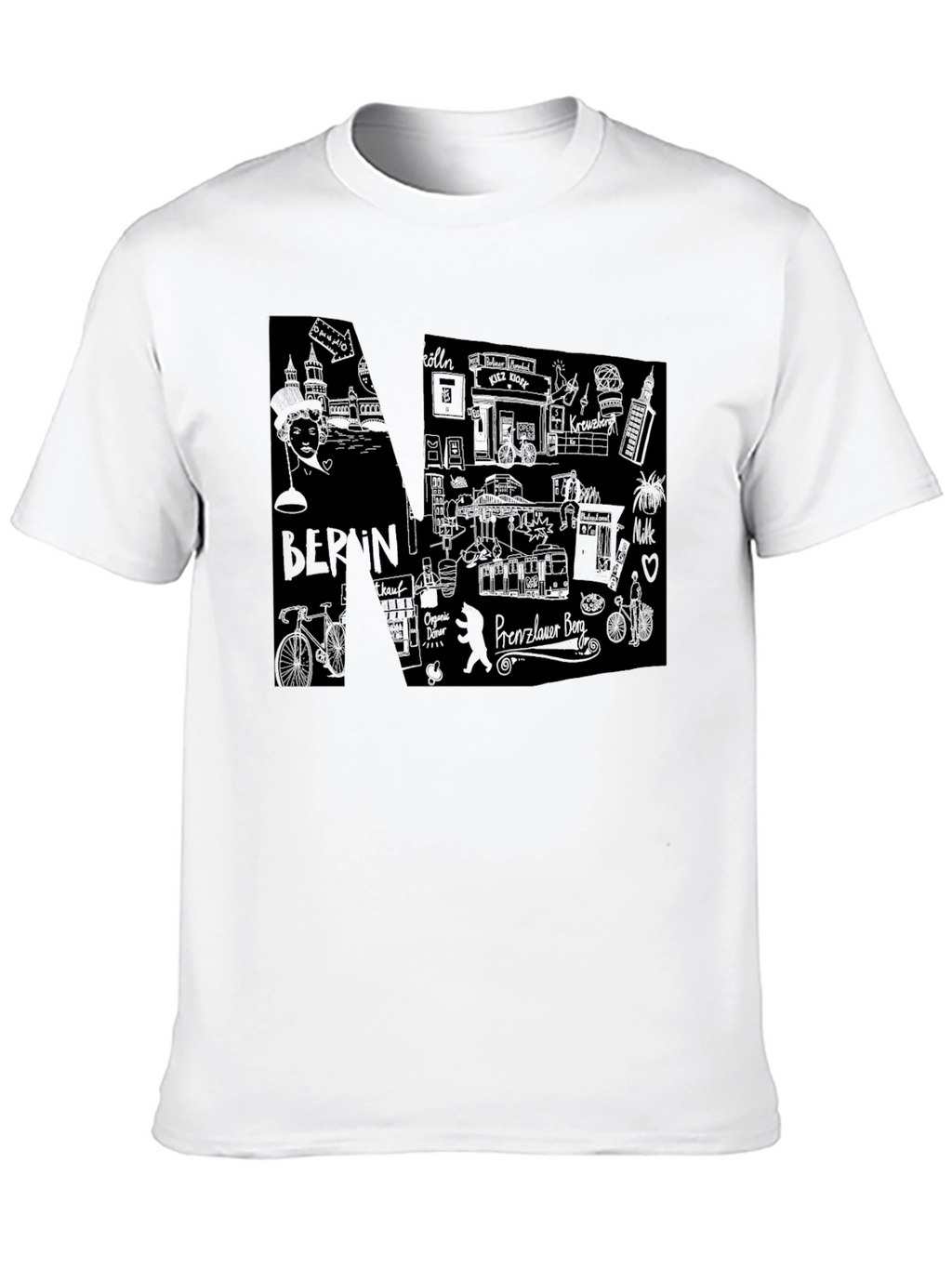 Berlin Sketch Graphic Black T-Shirt