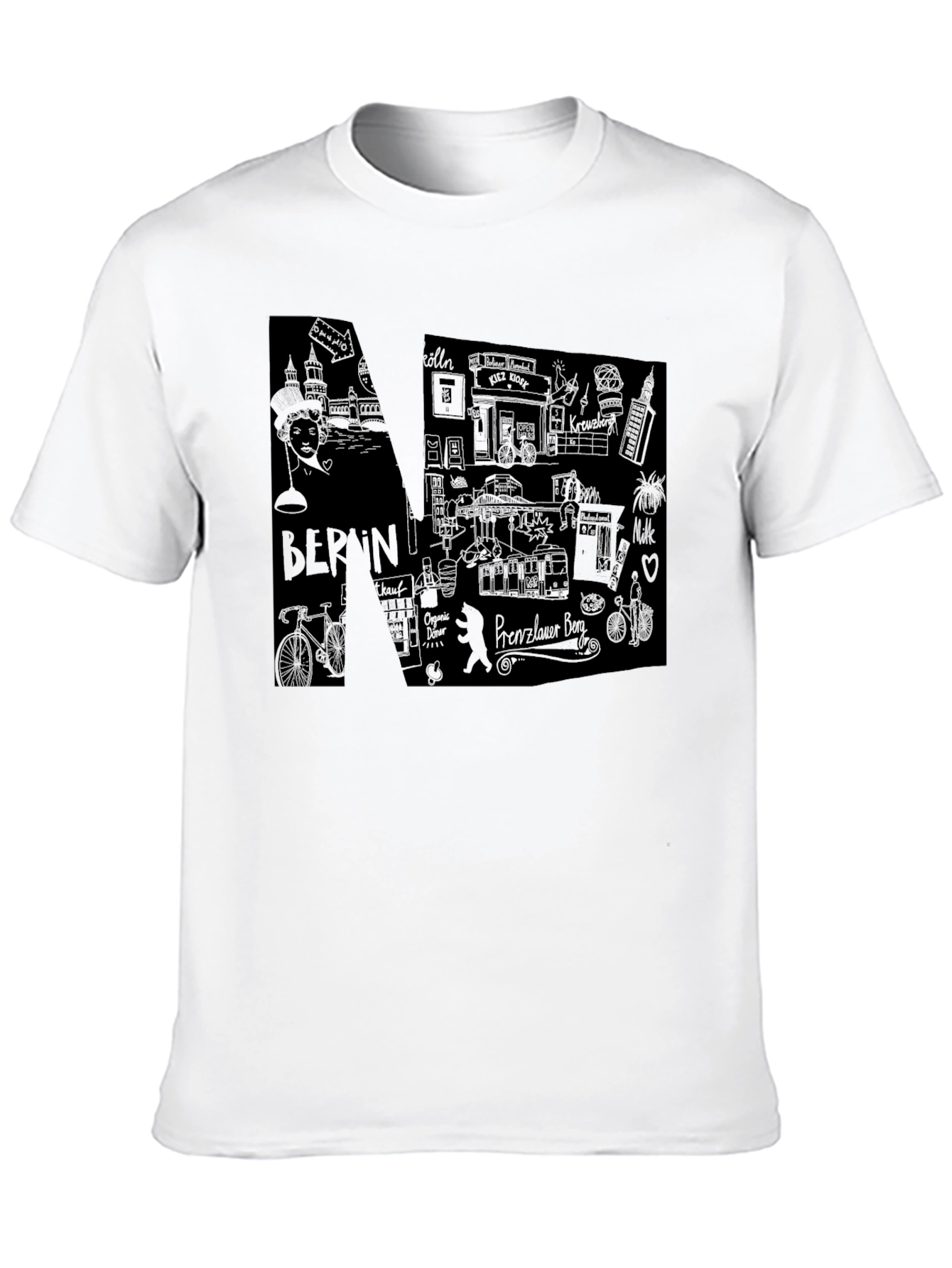 Berlin Sketch Graphic Black T-Shirt