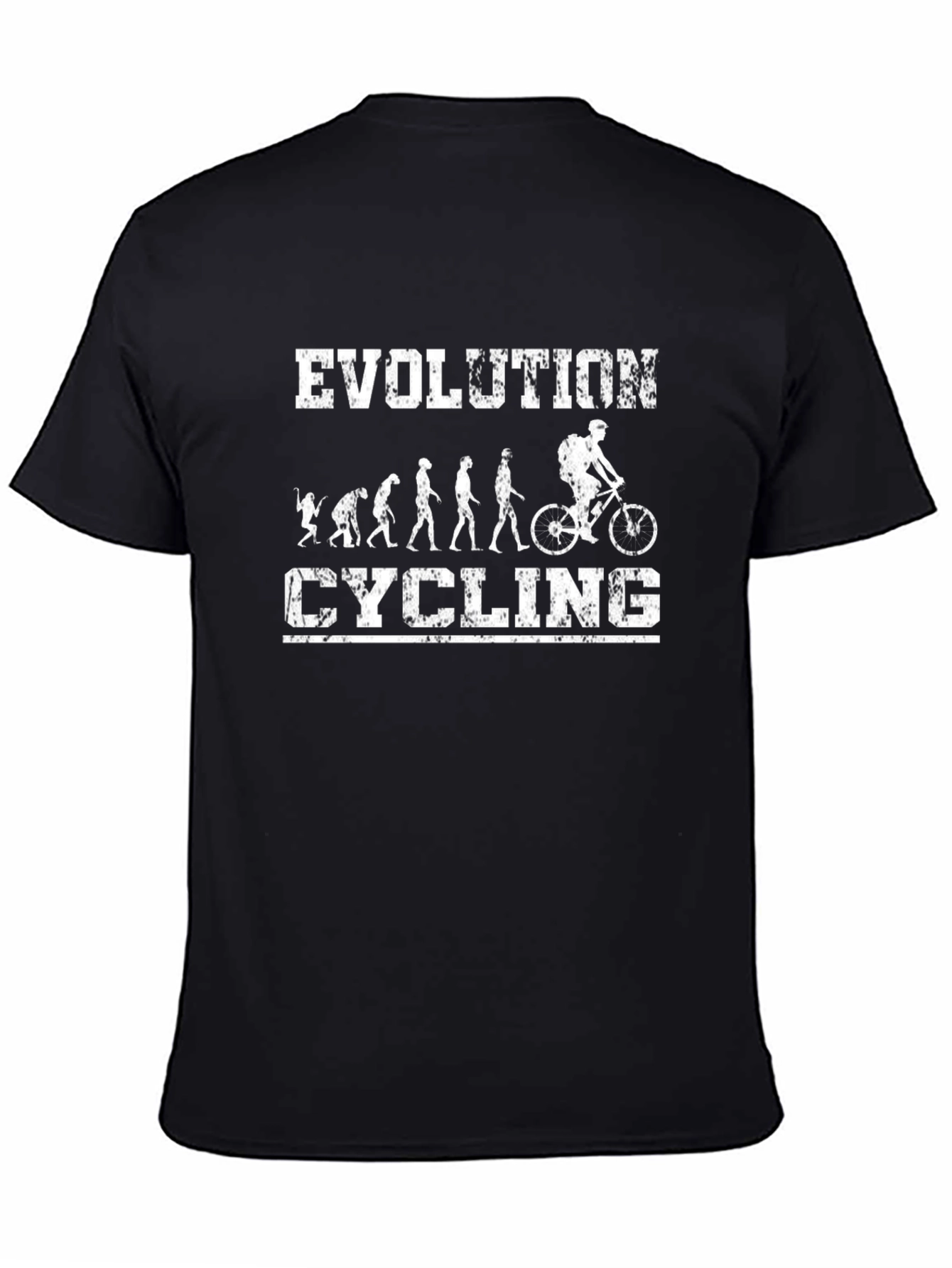 Evolution of Cycling T-Shirt - Black Cotton Tee