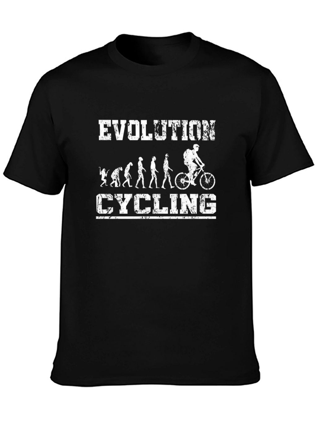 Evolution of Cycling T-Shirt - Black Cotton Tee