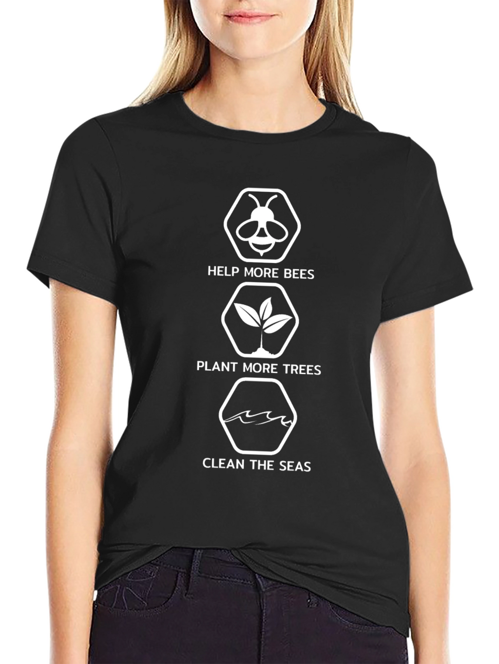 Eco-Friendly T-Shirt: Help Bees Plant Trees Clean Seas!