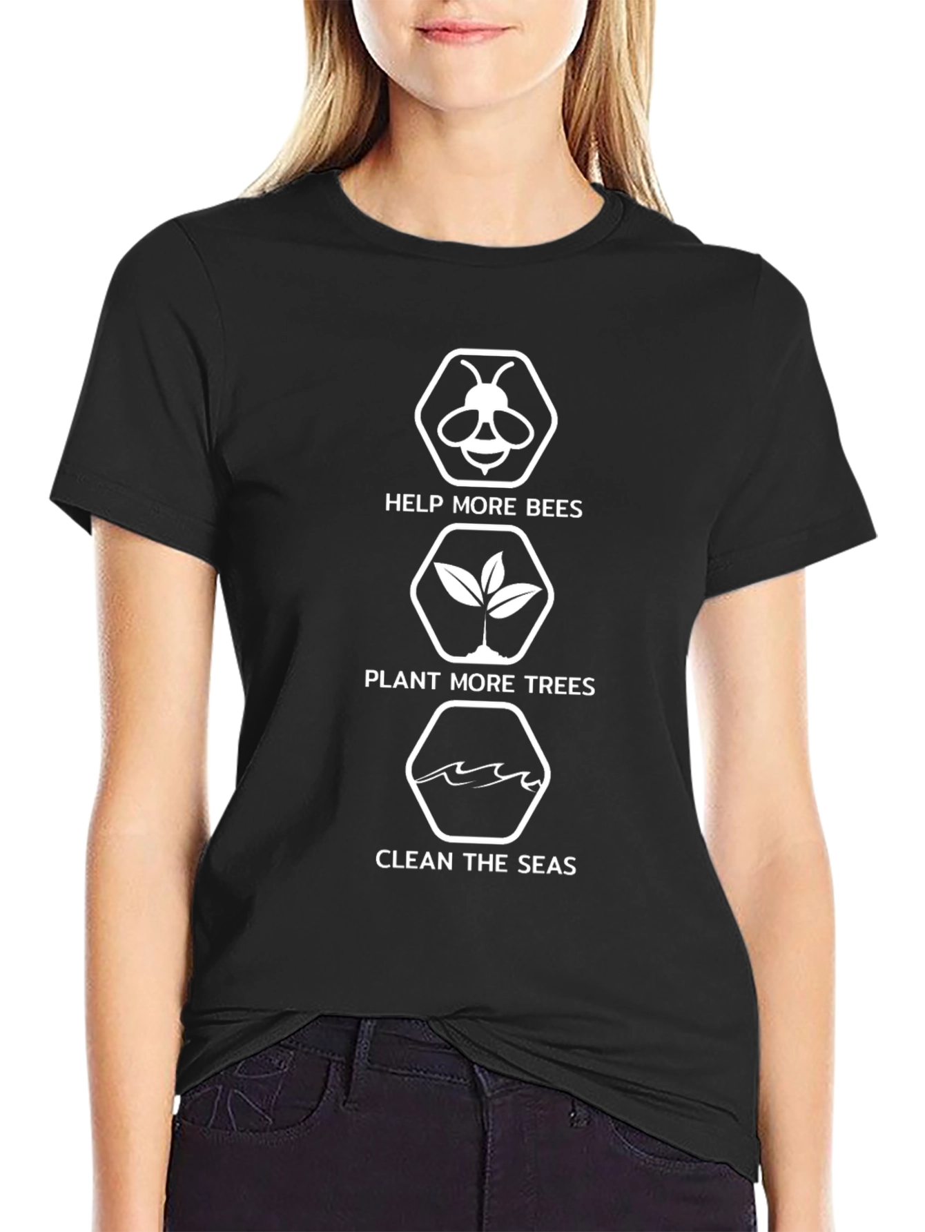 Eco-Friendly T-Shirt: Help Bees Plant Trees Clean Seas!