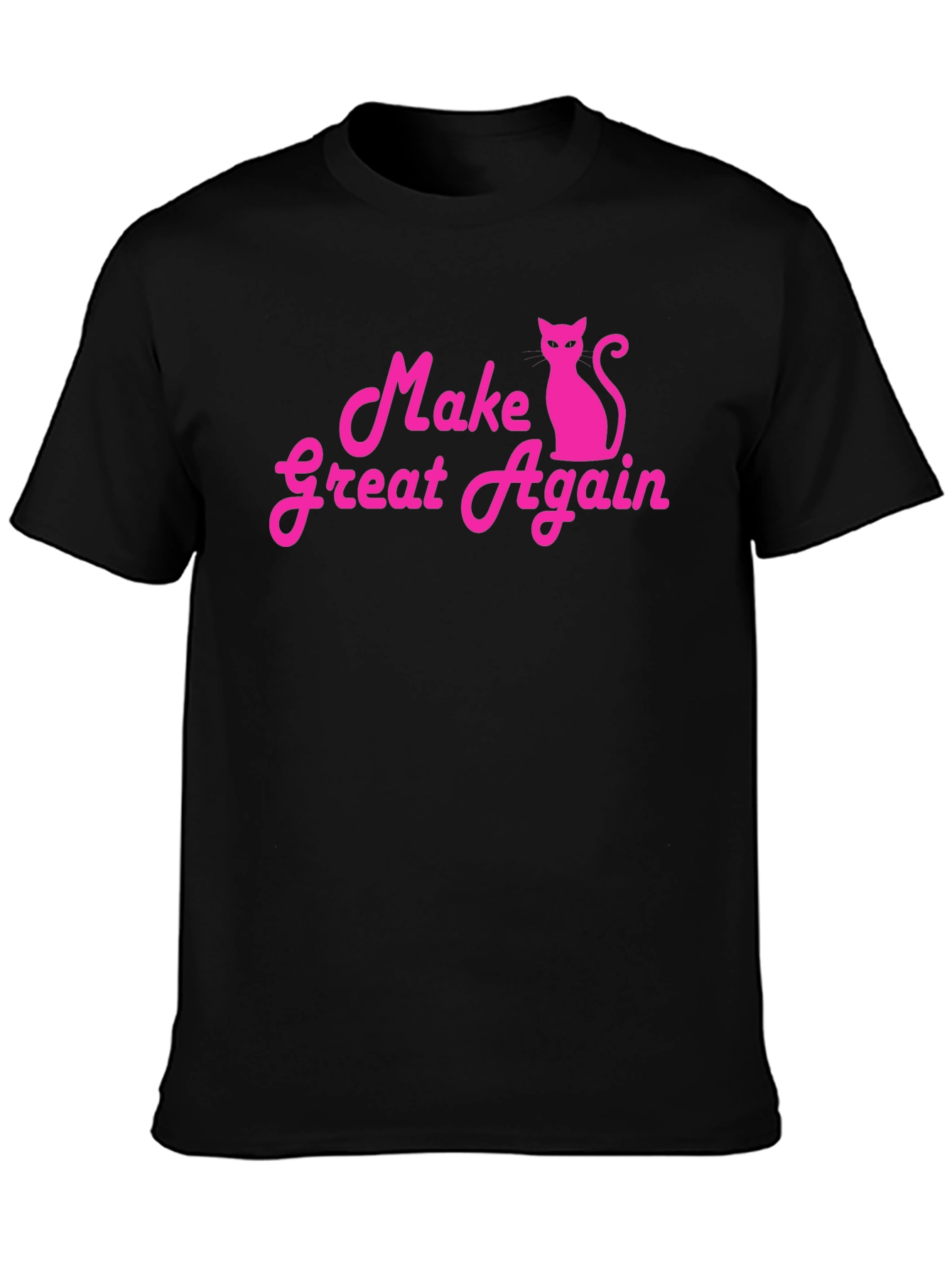 Make Great Again Cat T-Shirt - Pink on Black