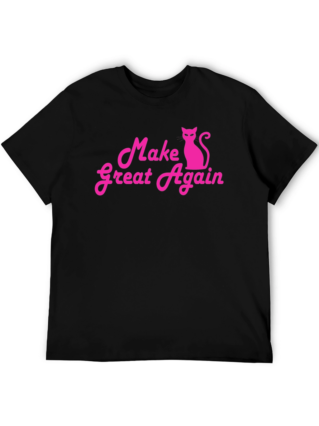 Make Great Again Cat T-Shirt - Pink on Black