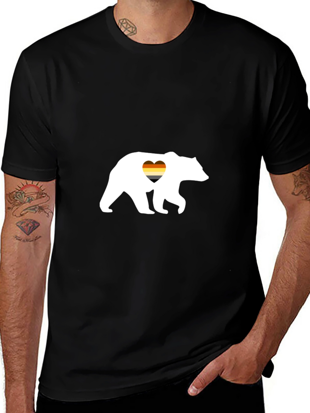 Gay Bear Pride T-Shirt - Black Cotton Tee