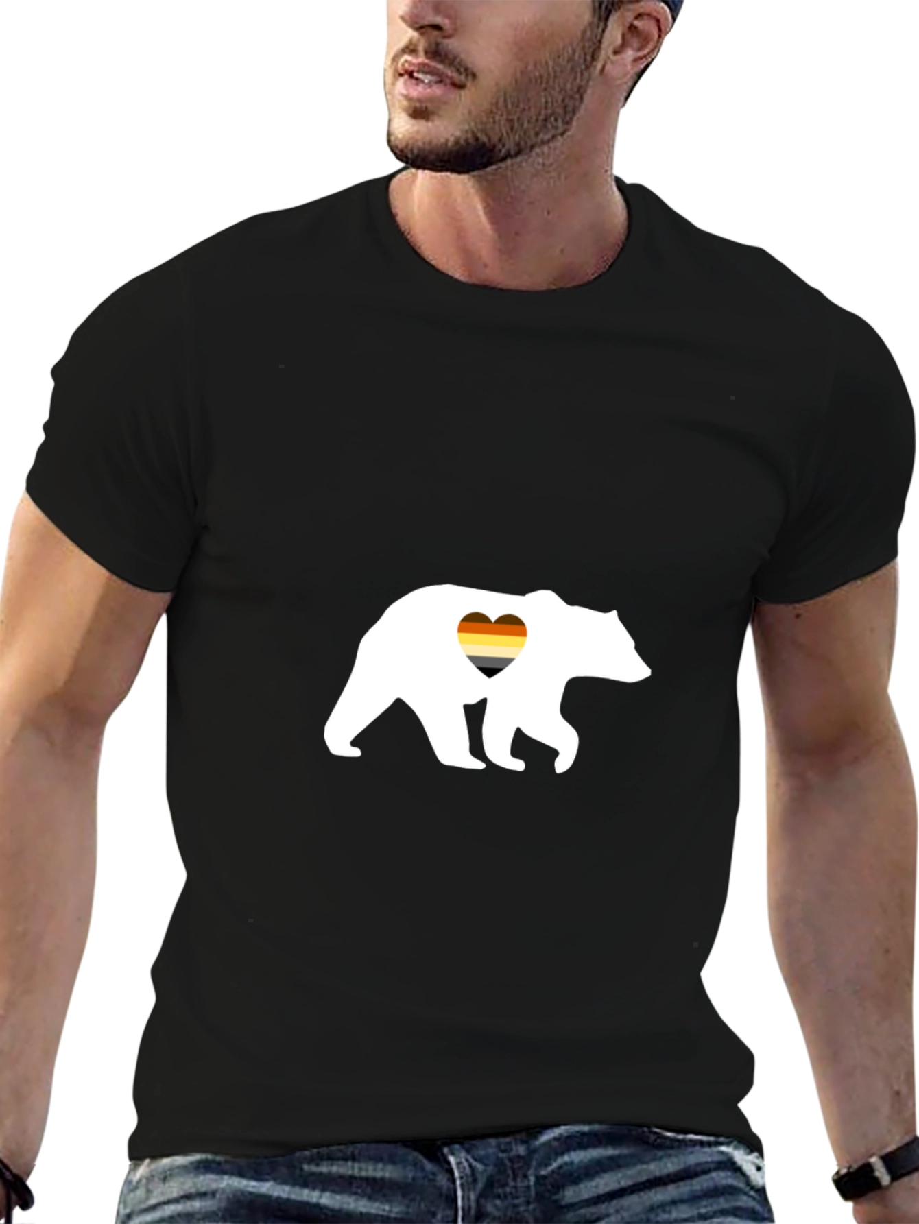 Gay Bear Pride T-Shirt - Black Cotton Tee
