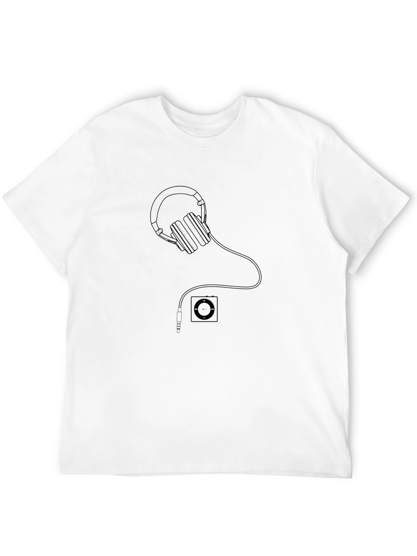 Headphones Graphic Tee - Black Casual Comfort