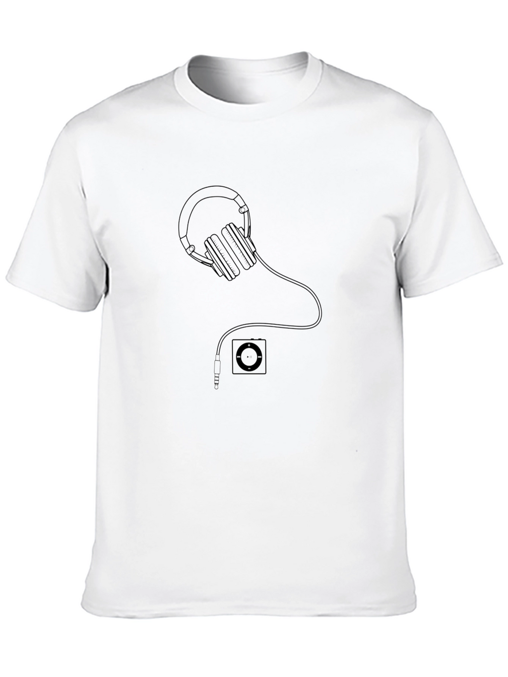 Headphones Graphic Tee - Black Casual Comfort