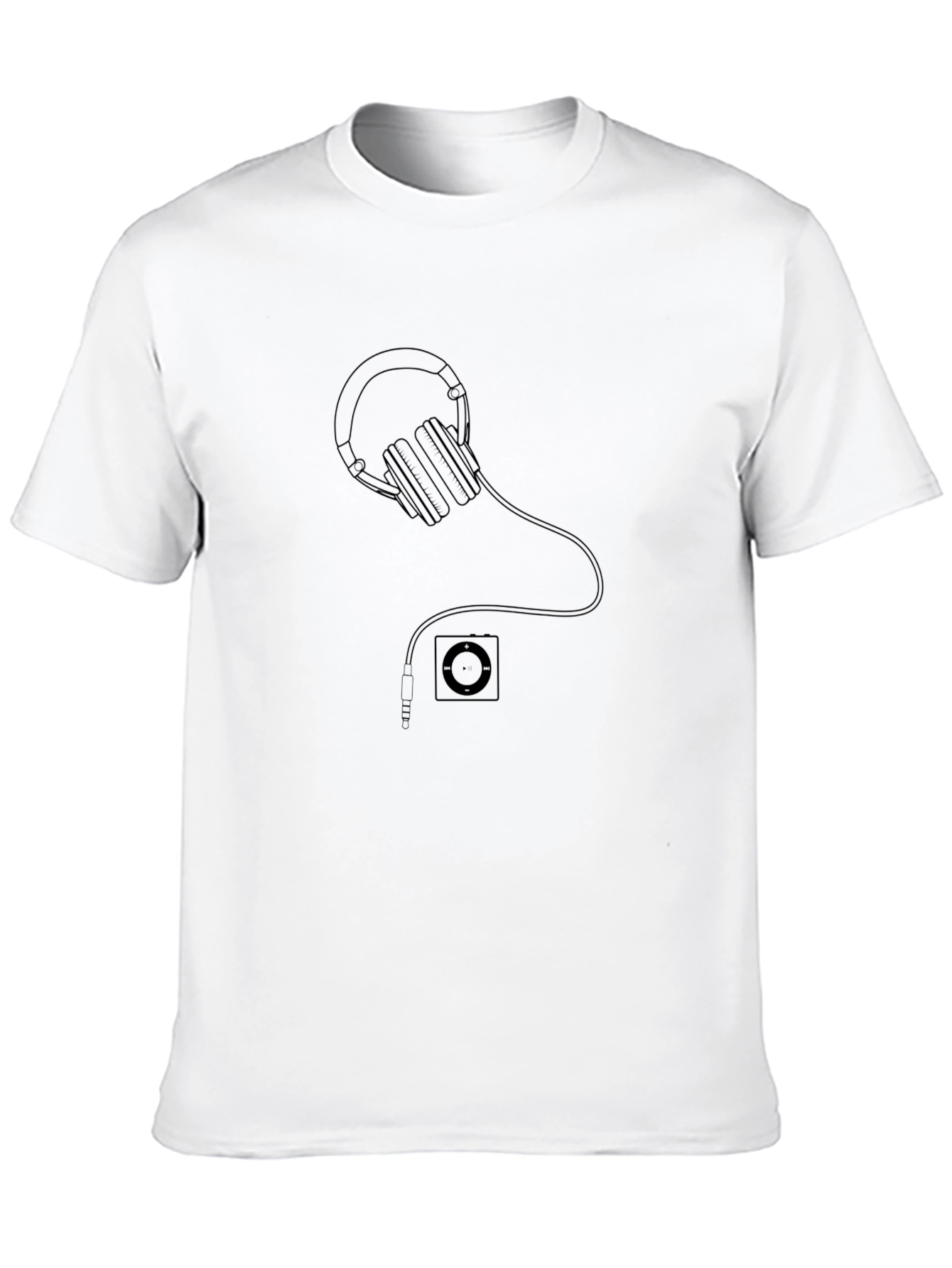 Headphones Graphic Tee - Black Casual Comfort