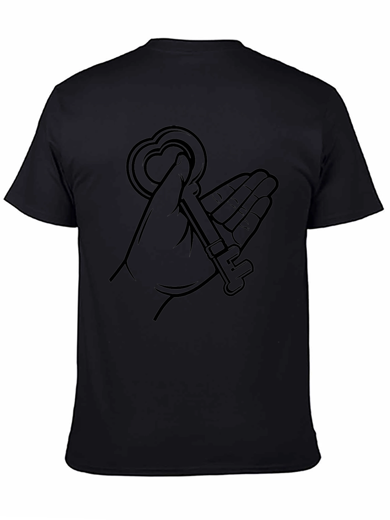 Heart Key Graphic Tee - Stylish Black Shirt