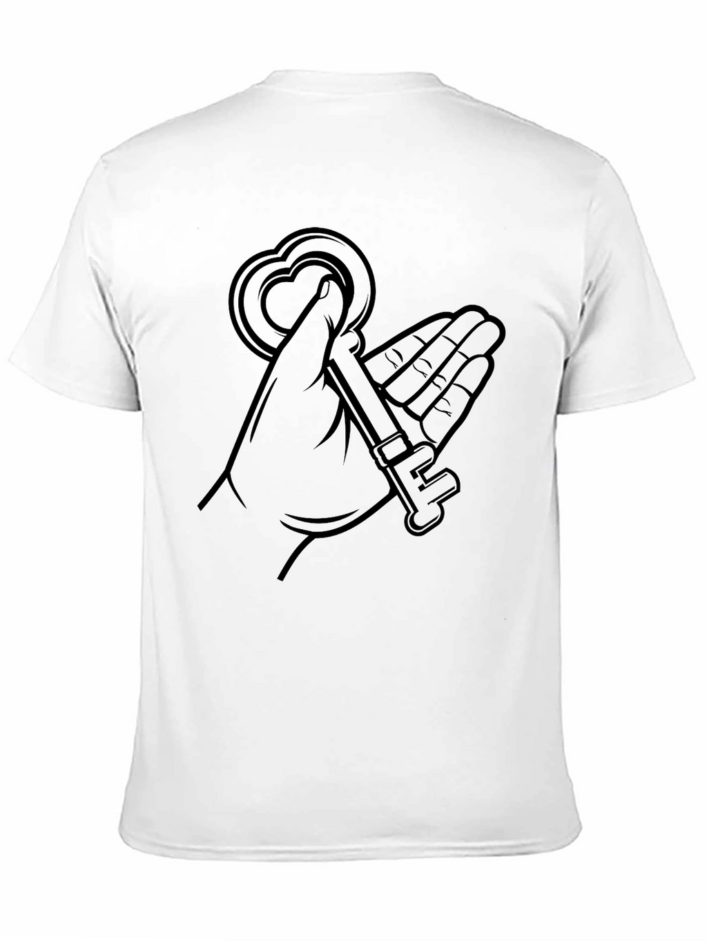 Heart Key Graphic Tee - Stylish Black Shirt