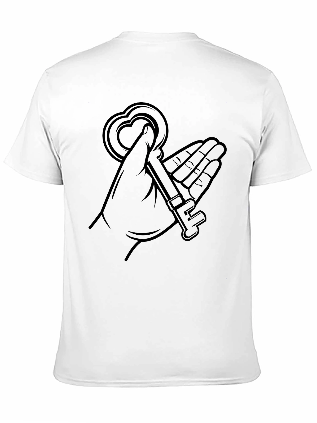 Heart Key Graphic Tee - Stylish Black Shirt