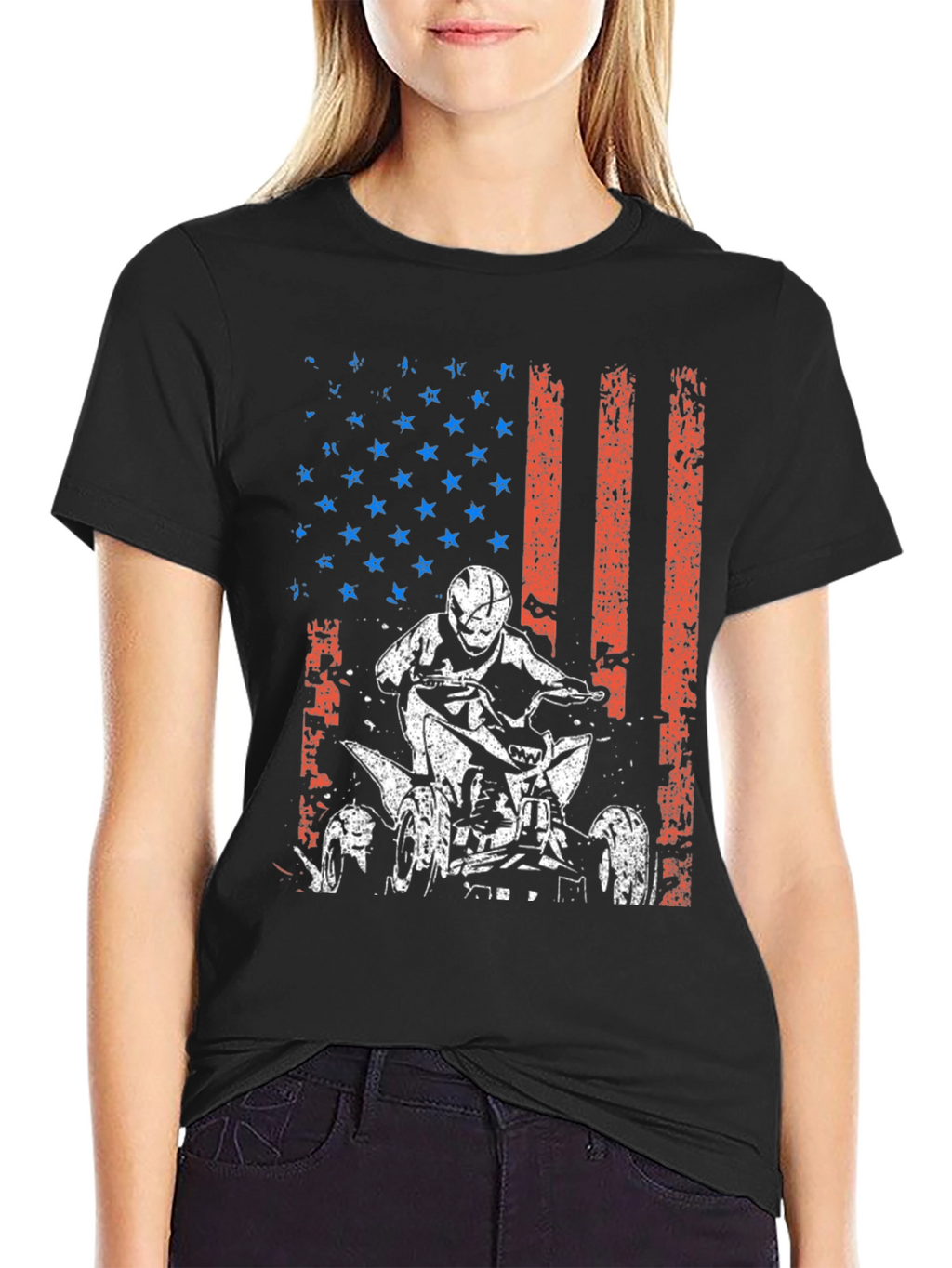 American Flag ATV Rider Graphic Tee