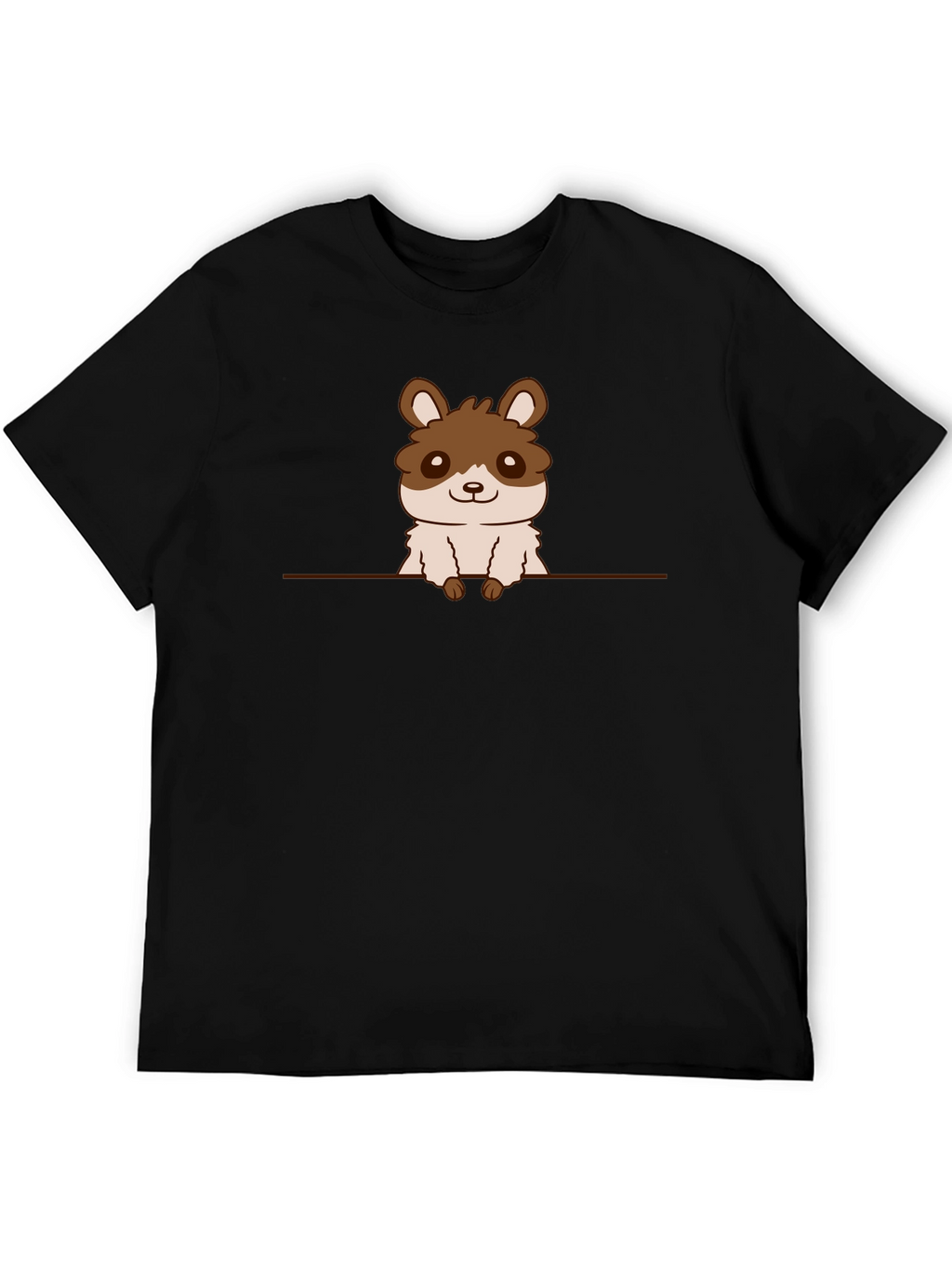 Cute Hamster Graphic Tee - Black