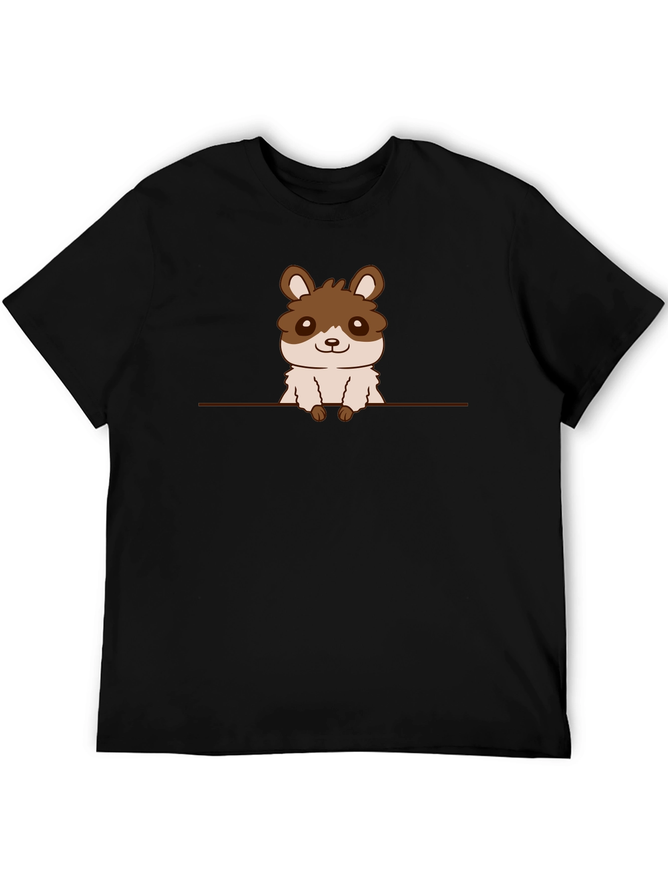 Cute Hamster Graphic Tee - Black