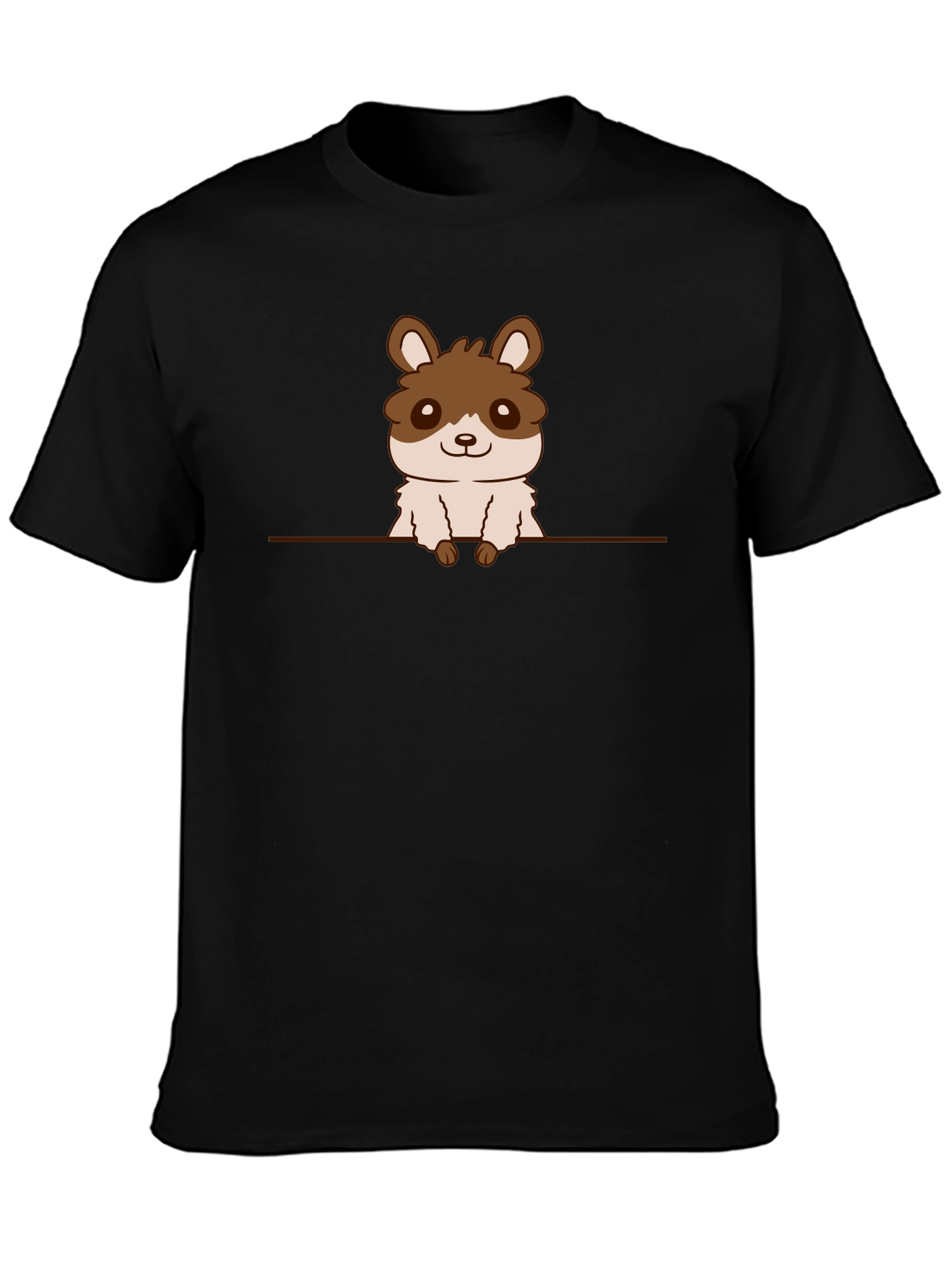 Cute Hamster Graphic Tee - Black
