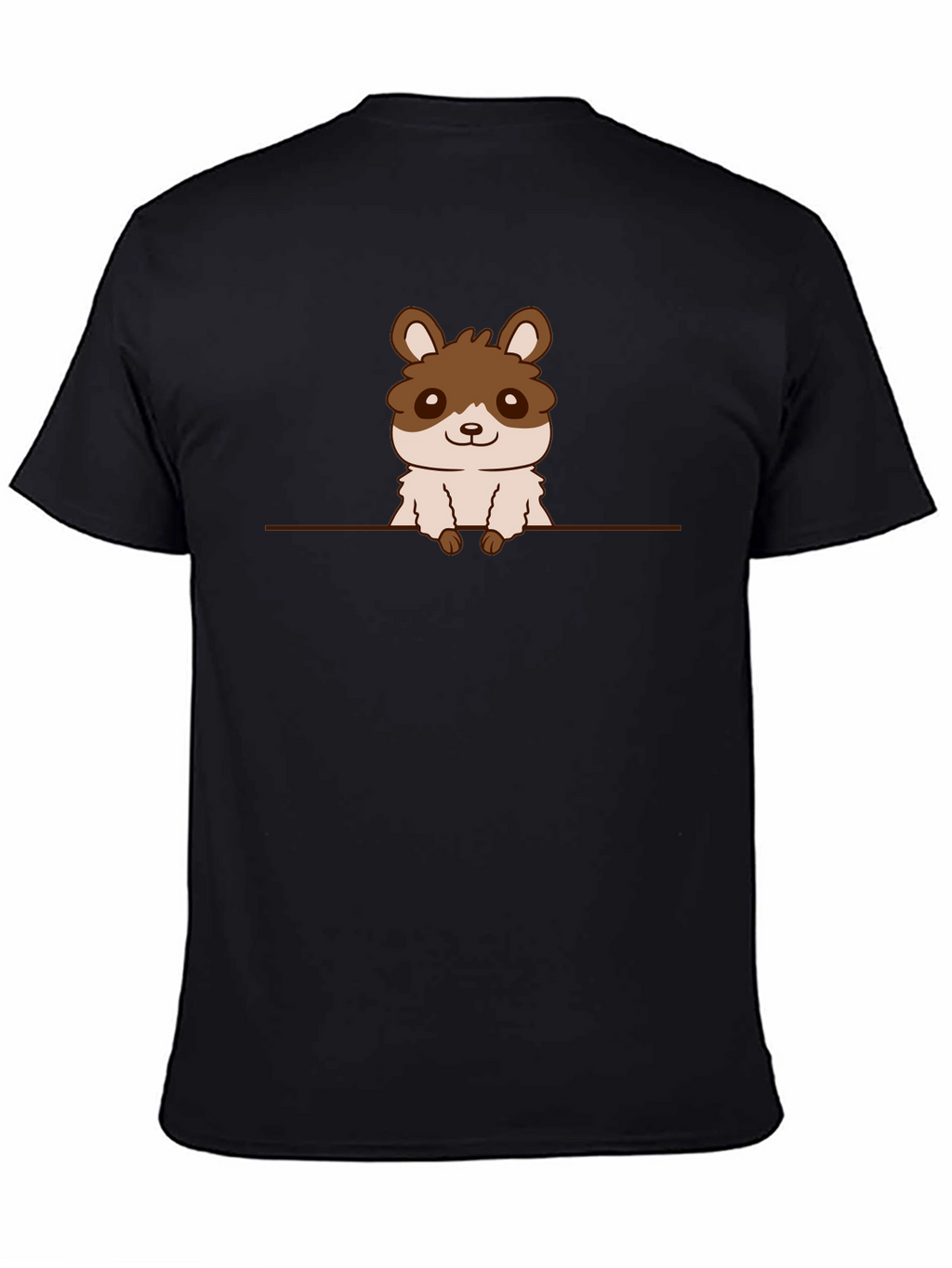 Cute Hamster Graphic Tee - Black