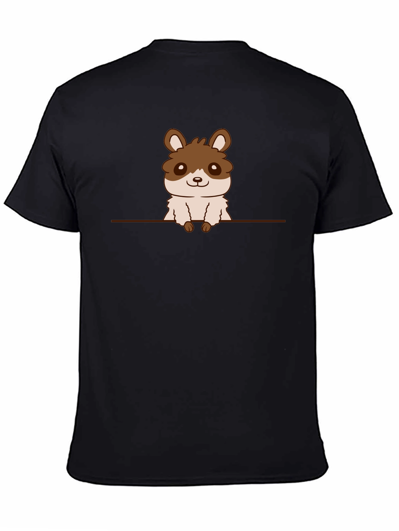 Cute Hamster Graphic Tee - Black