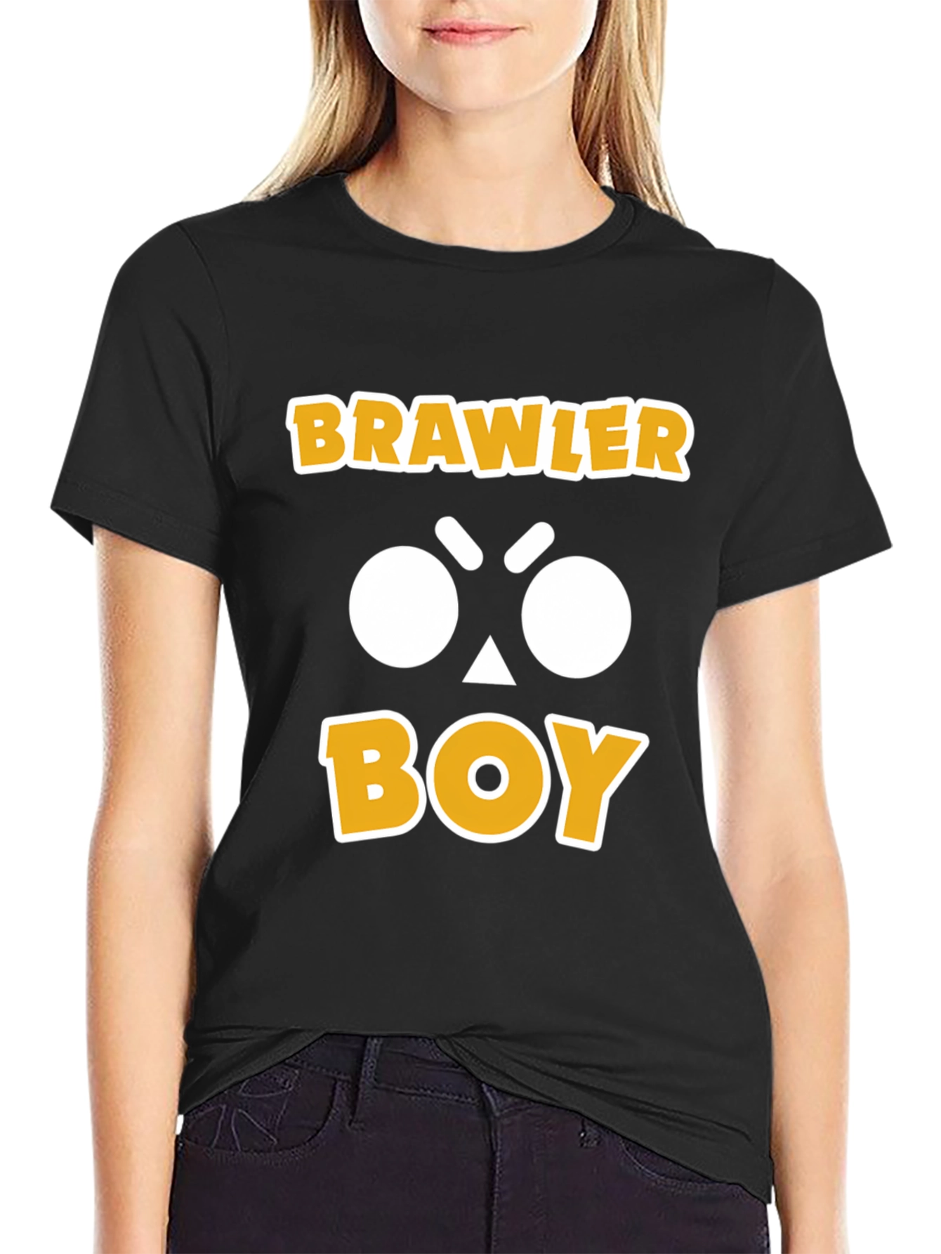 Brawler Boy Graphic Print T-Shirt - Black
