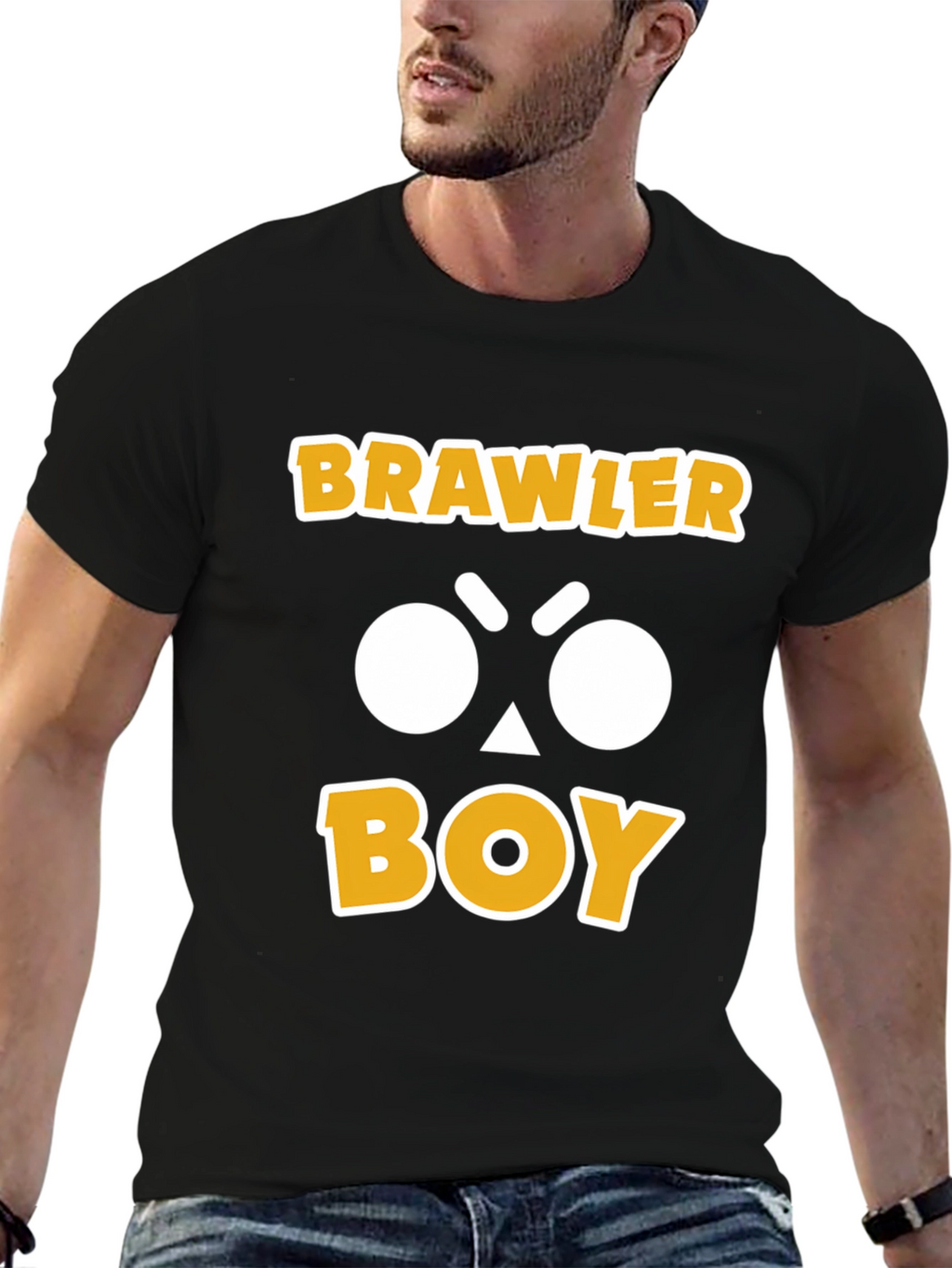 Brawler Boy Graphic Print T-Shirt - Black