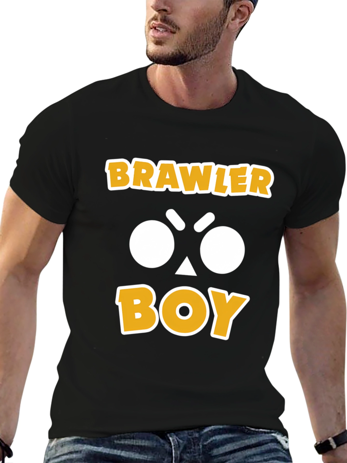 Brawler Boy Graphic Print T-Shirt - Black