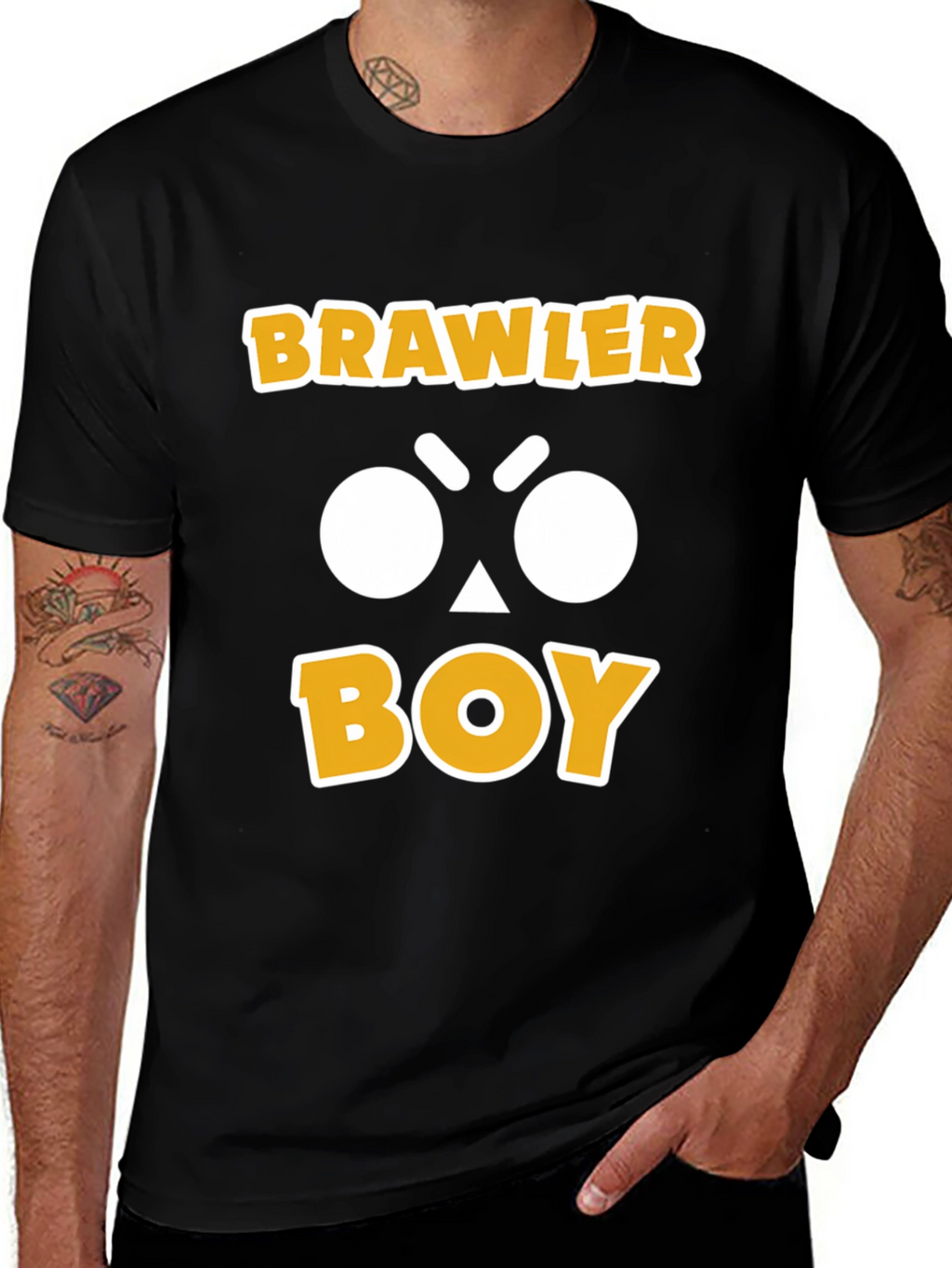 Brawler Boy Graphic Print T-Shirt - Black