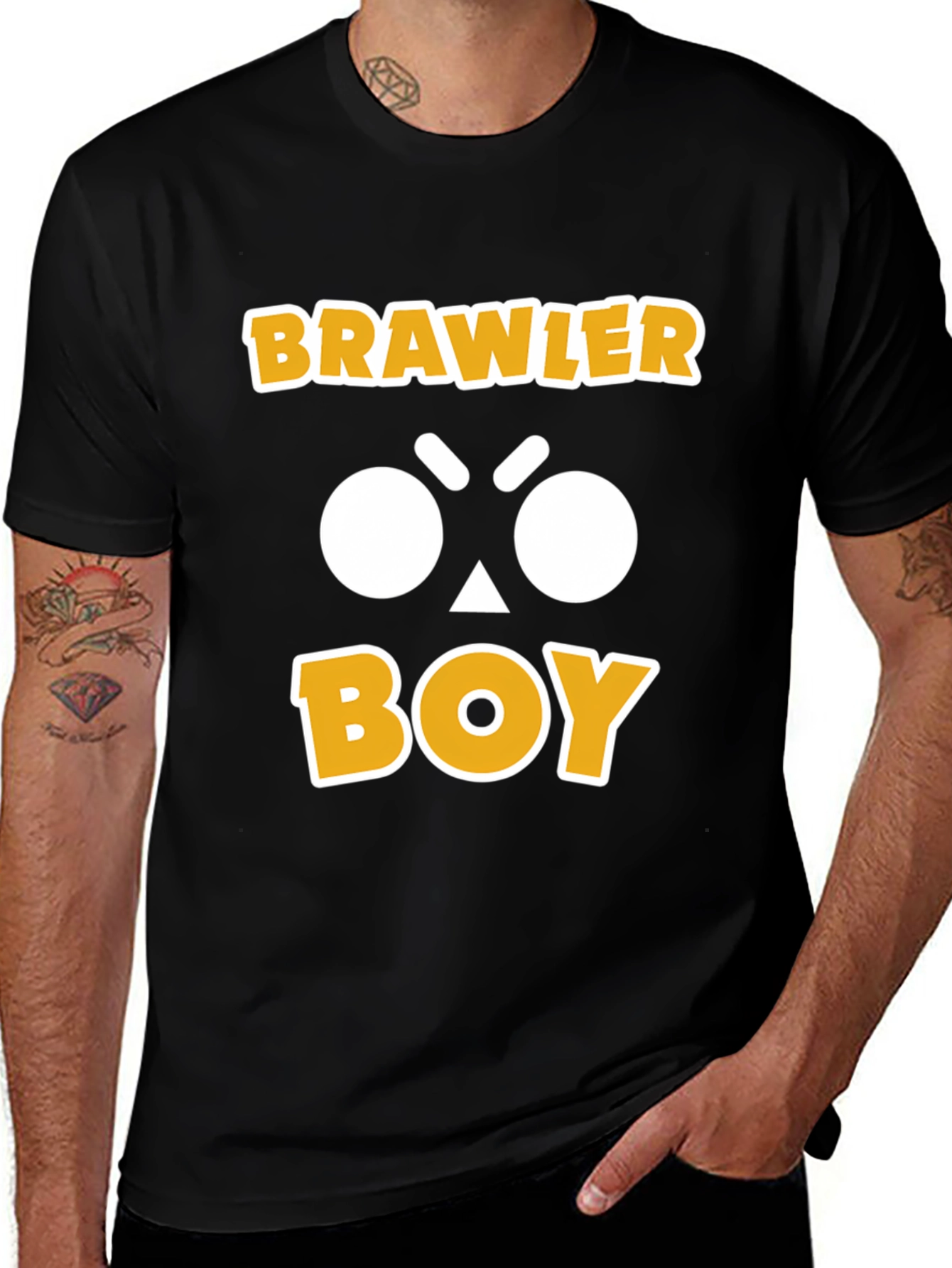 Brawler Boy Graphic Print T-Shirt - Black