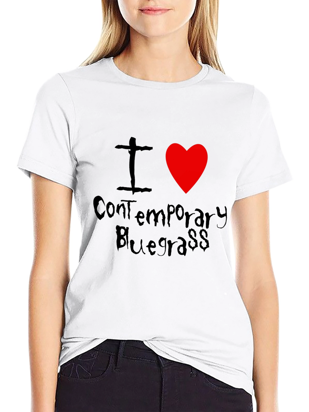 I Heart Contemporary Bluegrass Black T-Shirt