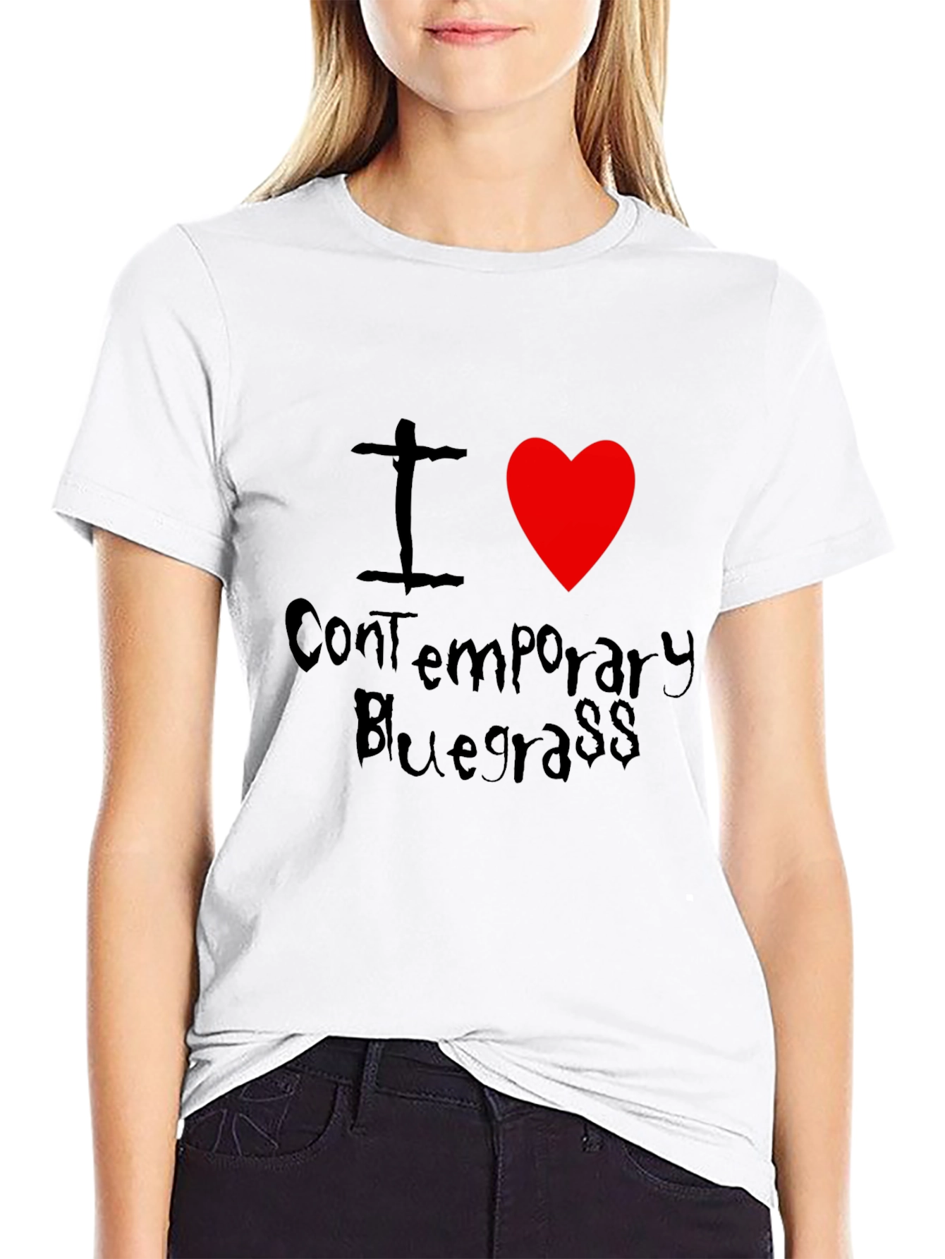 I Heart Contemporary Bluegrass Black T-Shirt