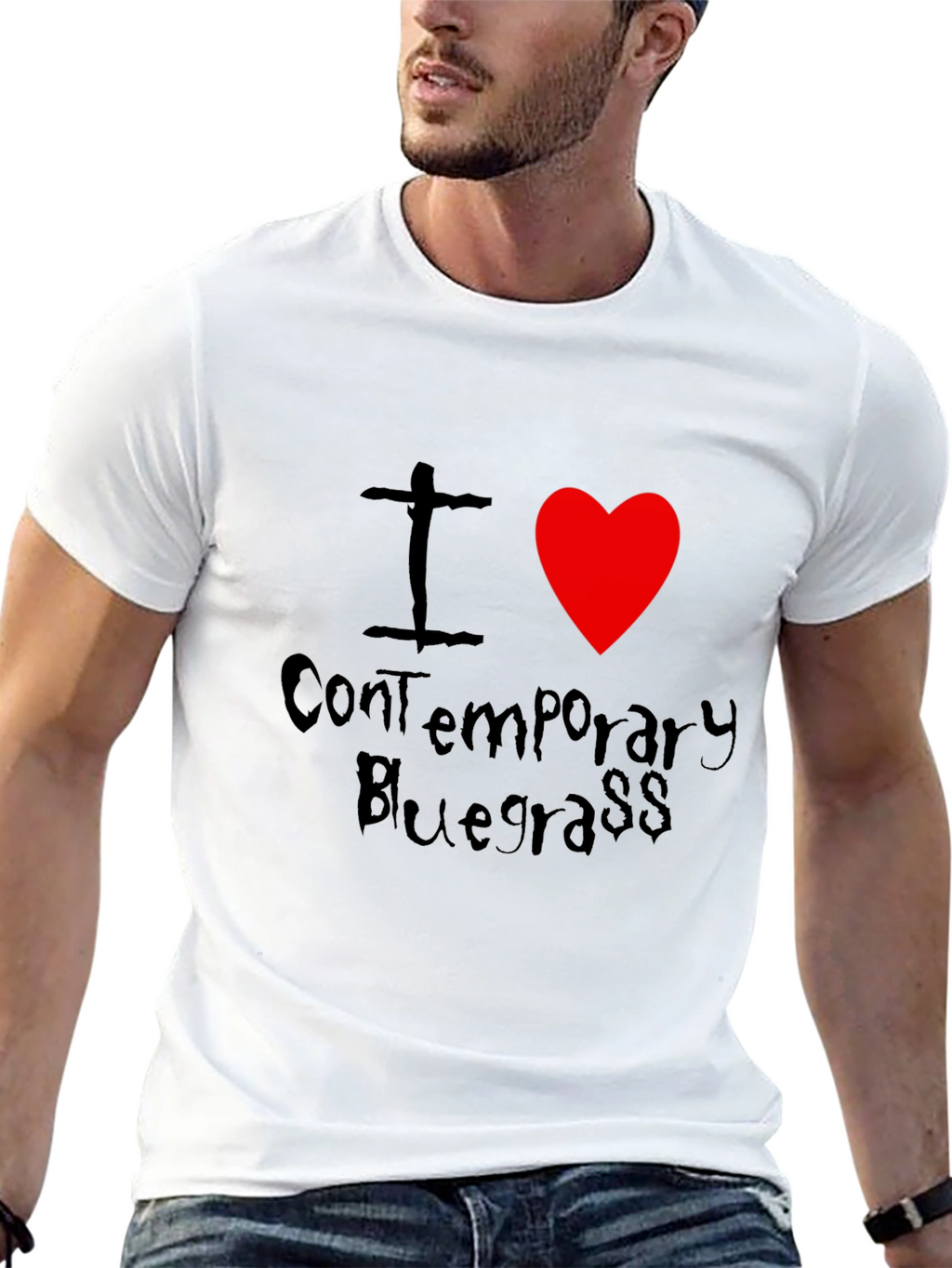 I Heart Contemporary Bluegrass Black T-Shirt